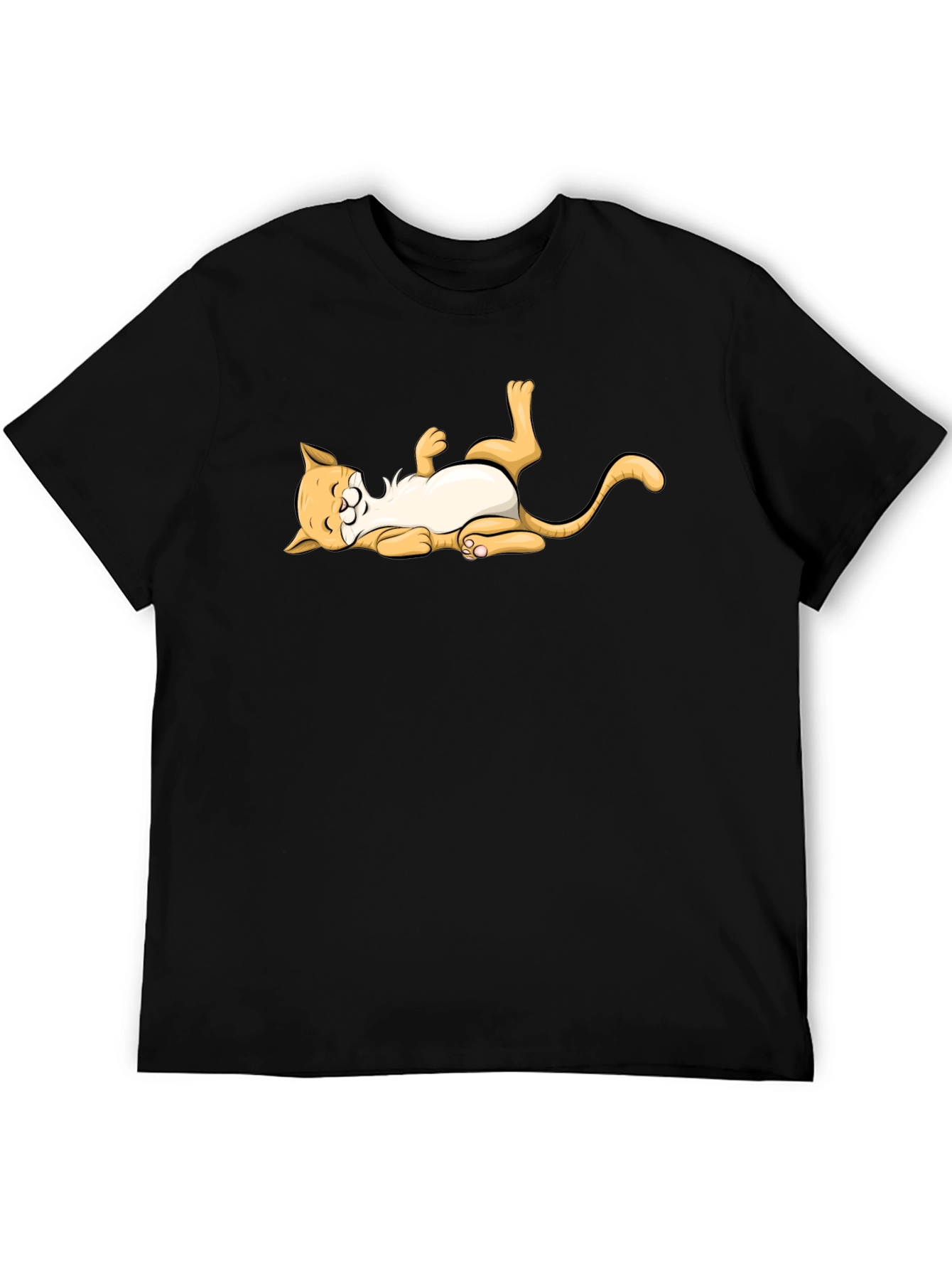 Black Funny Cat Graphic T-Shirt - Black view 5