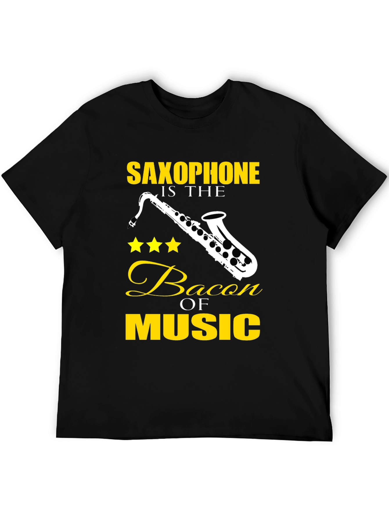 Black Saxophone is the Bacon of Music T-Shirt view 5