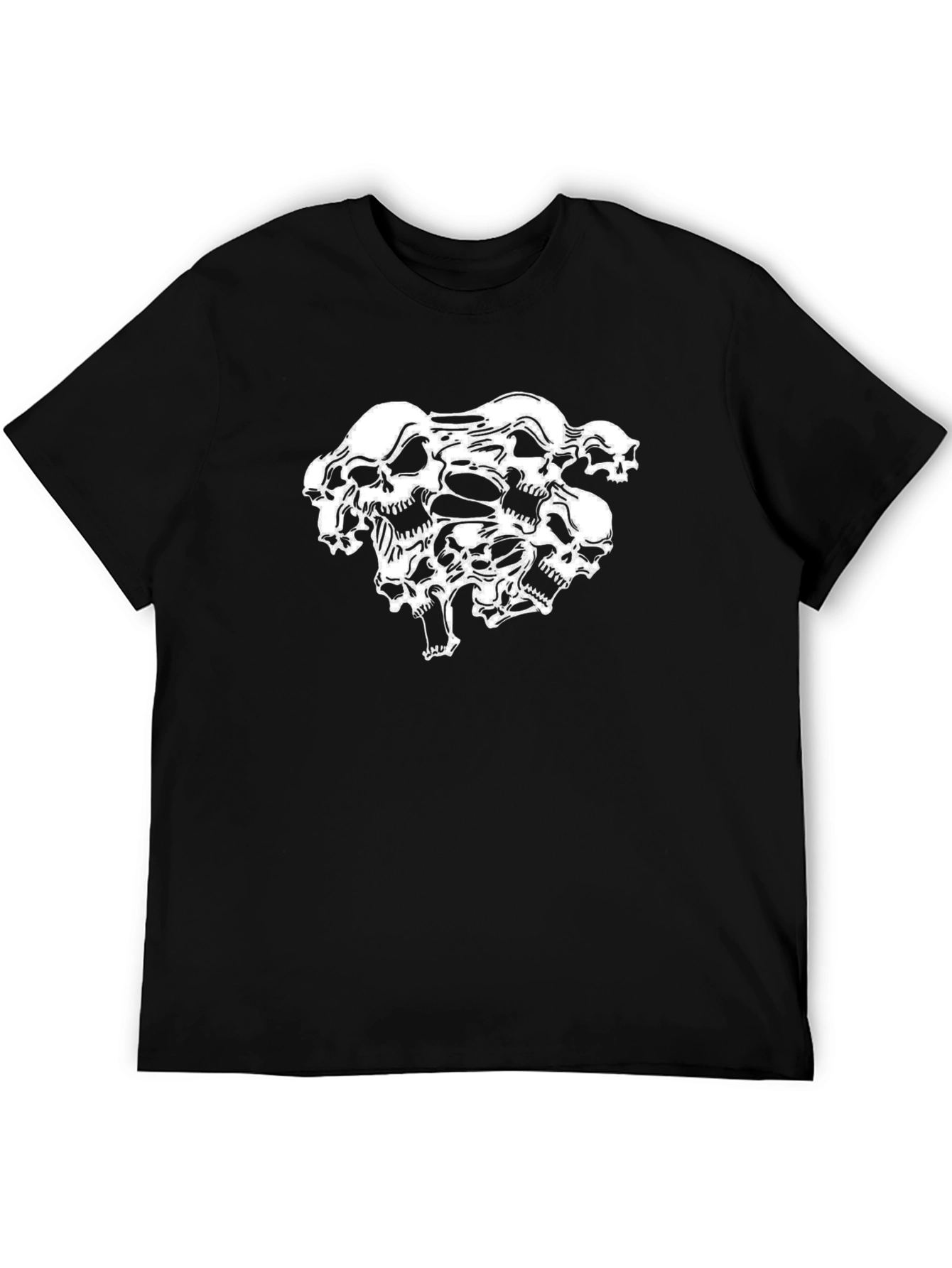 Black Skull Pile Graphic Black T-Shirt view 5