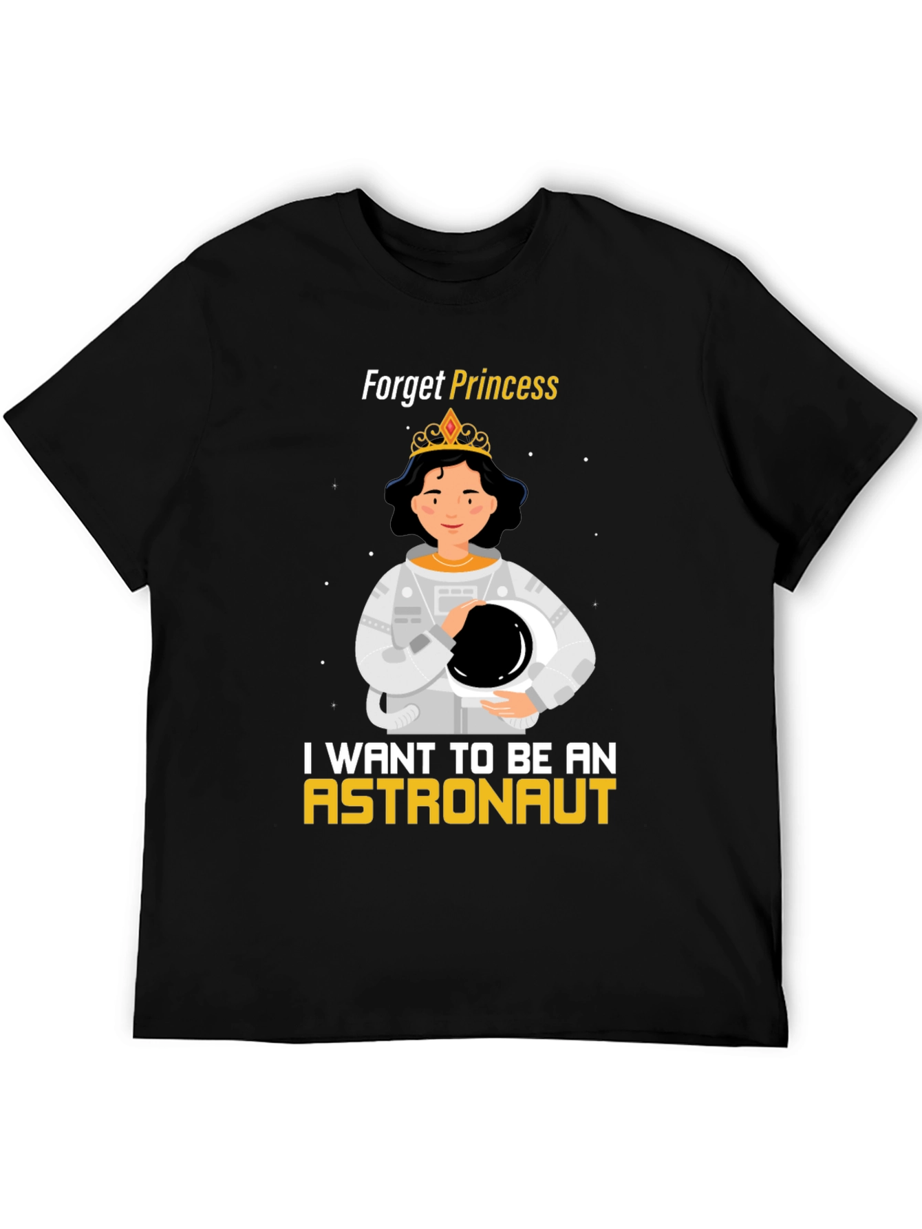 Black Forget Princess, Astronaut T-Shirt view 5