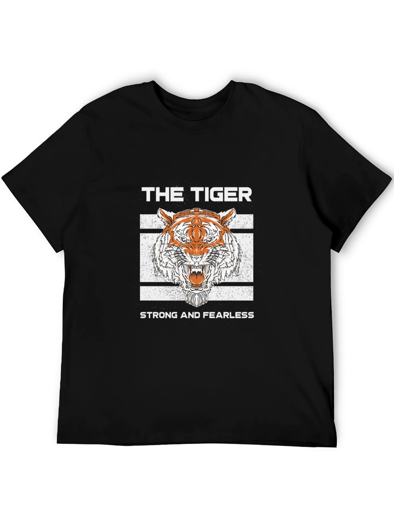 Black The Tiger T-Shirt - Strong and Fearless Graphic Tee view 5