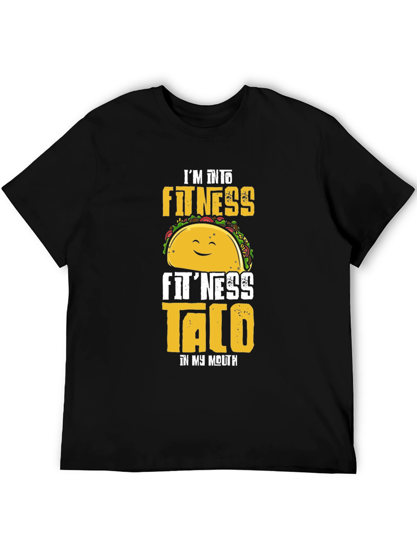 Black Funny Fitness Taco T-Shirt view 5