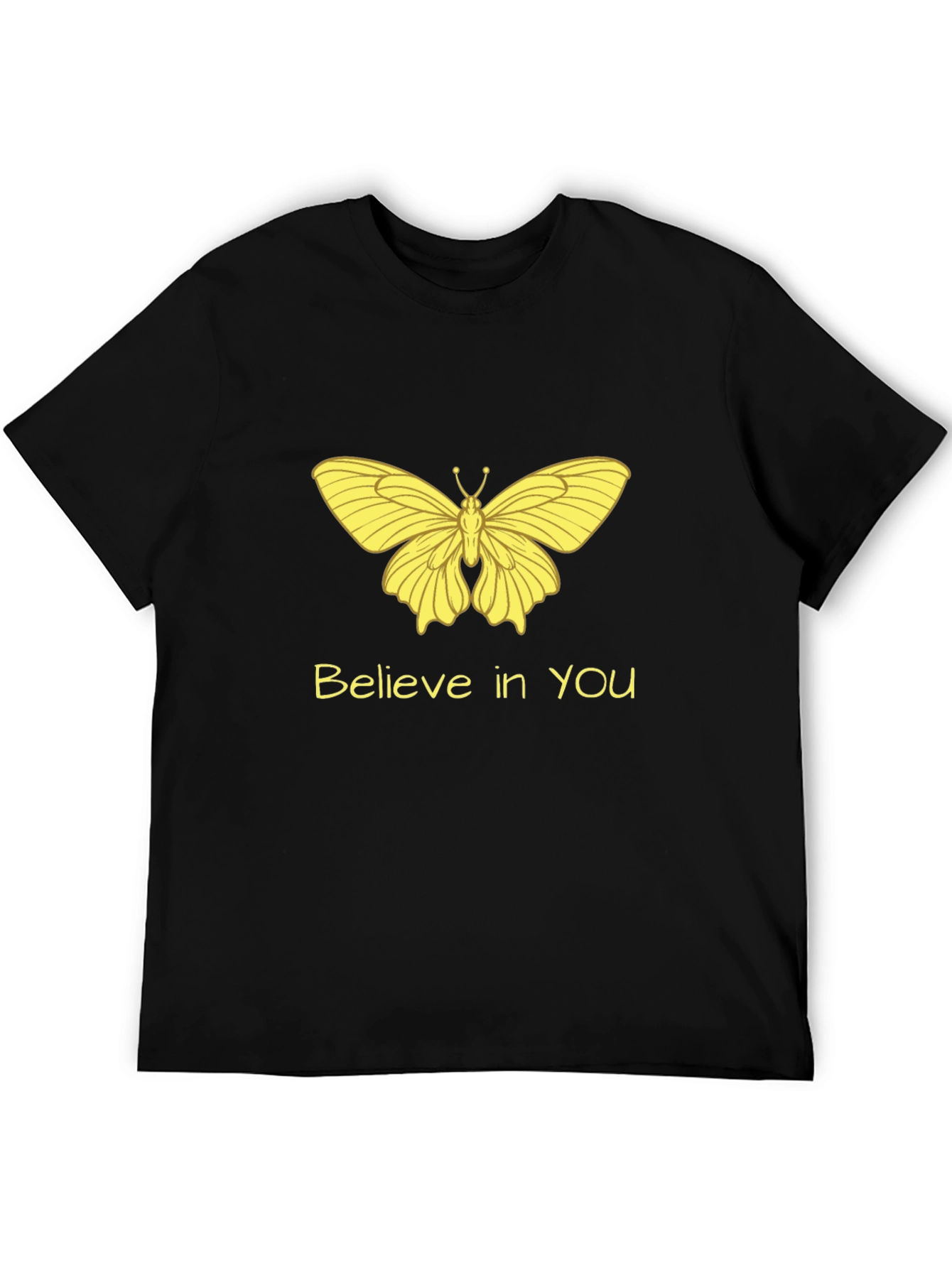 Black Believe Butterfly T-Shirt - Stylish and Motivational view 5