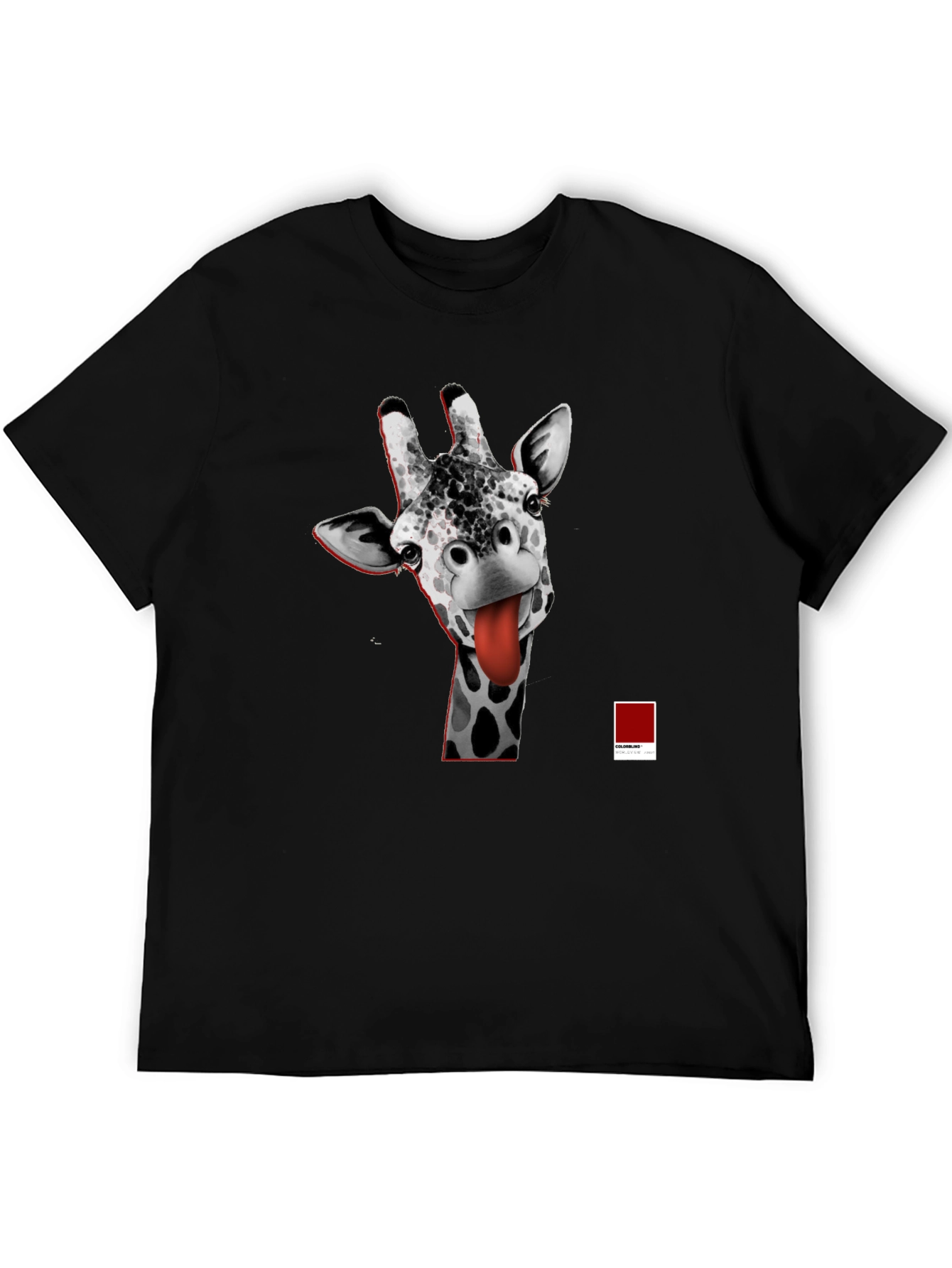 Black Giraffe Tongue T-Shirt - Funny Graphic Tee view 5