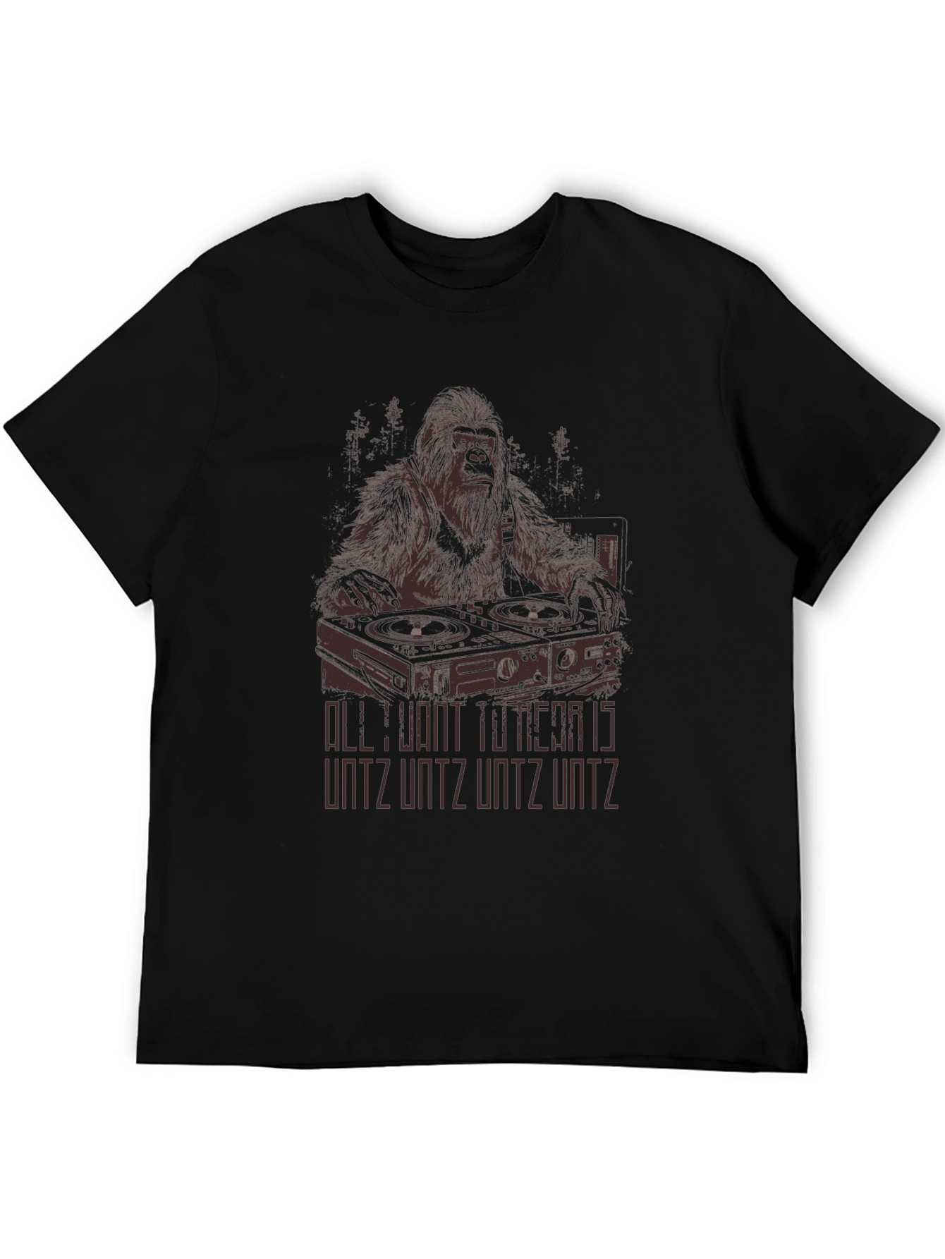 Black DJ Bigfoot Graphic Tee - Untz Untz Untz view 5