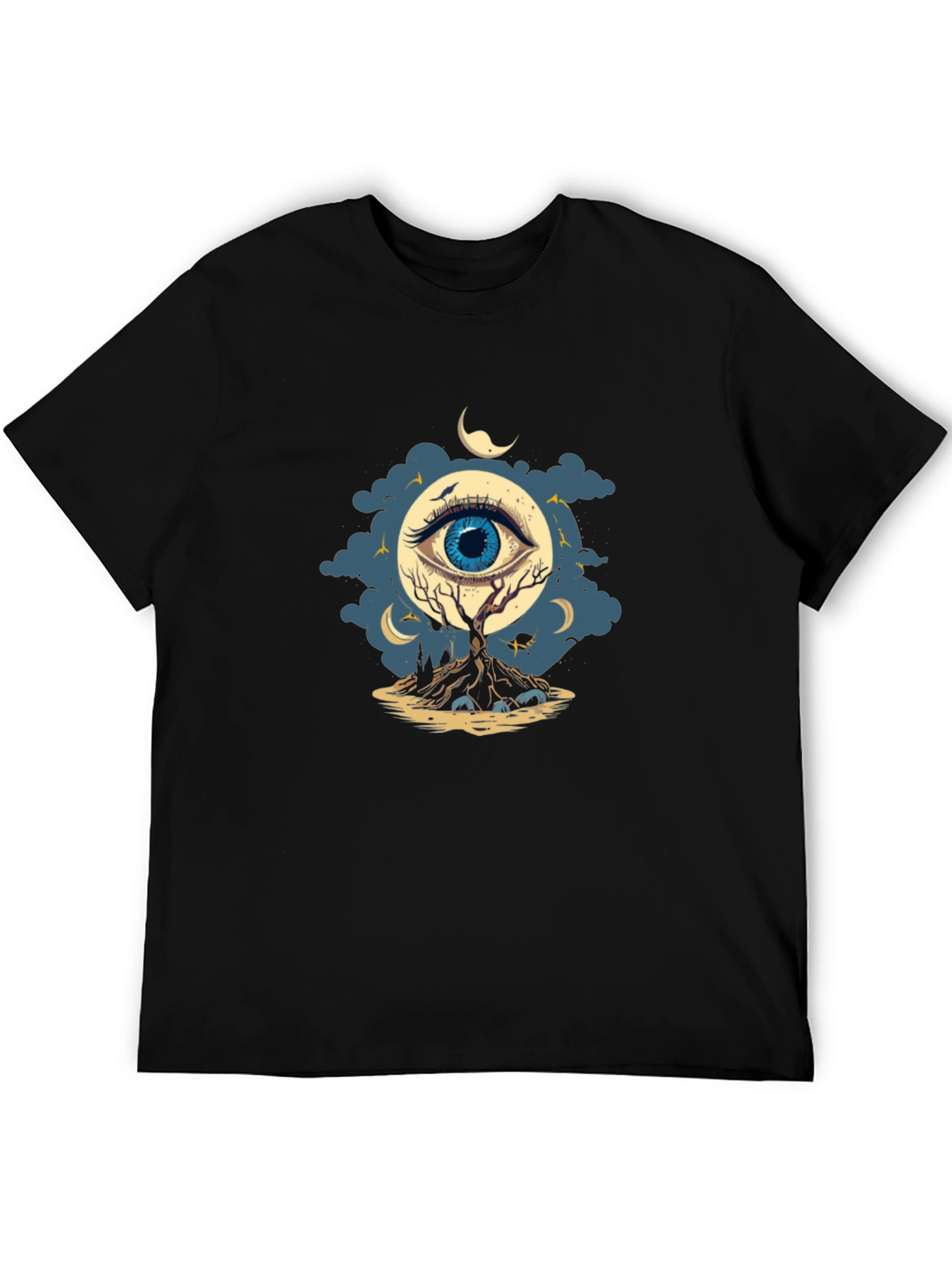 Black Eye of the Night Graphic T-Shirt - Black view 5