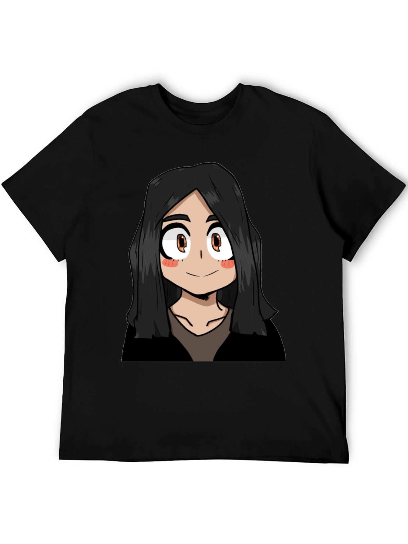 Black Anime Girl Graphic Black T-Shirt view 5