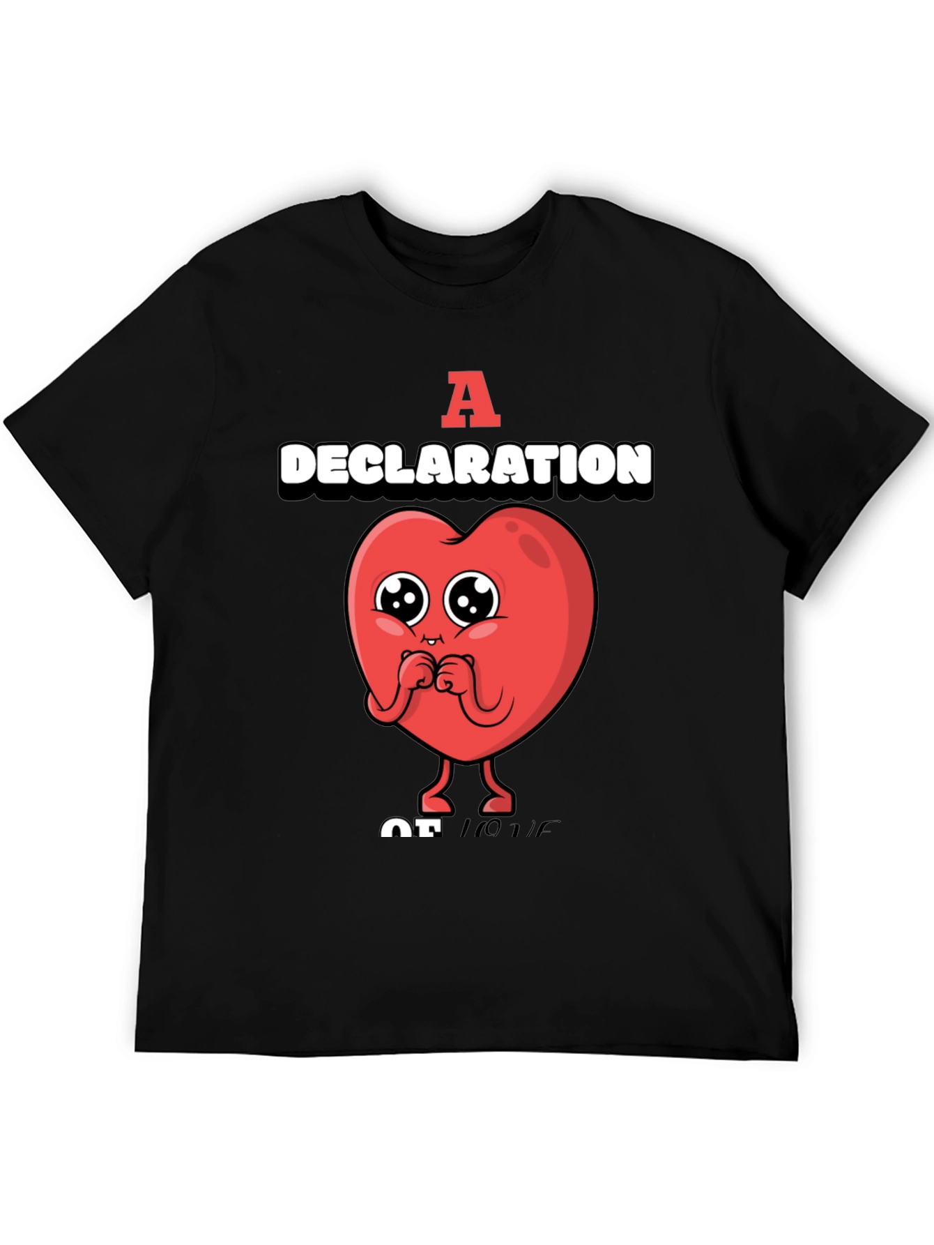 Black A Declaration of Love Graphic T-Shirt view 5
