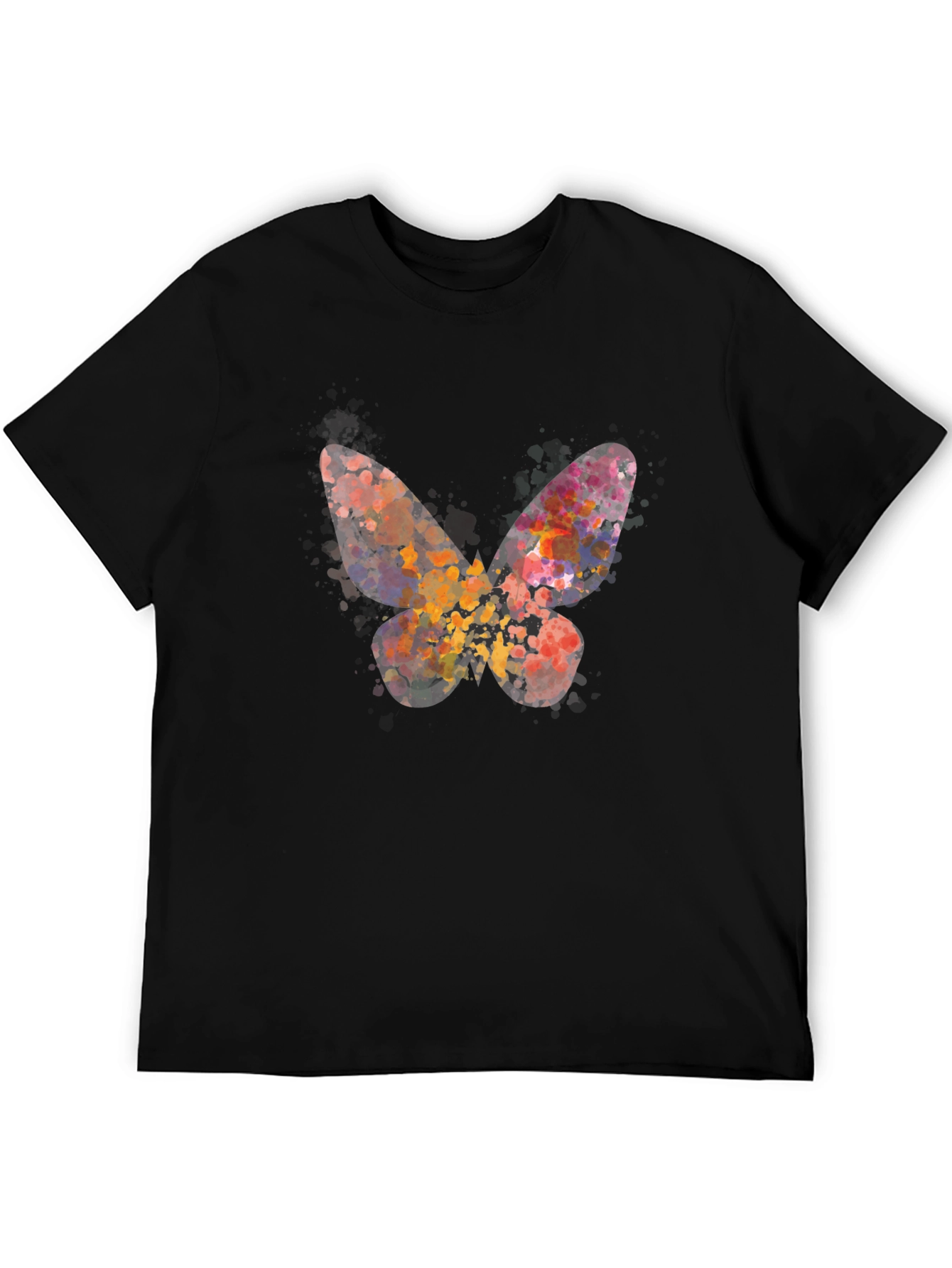 Black Butterfly Watercolor Graphic Tee - Unisex Casual Shirt view 5