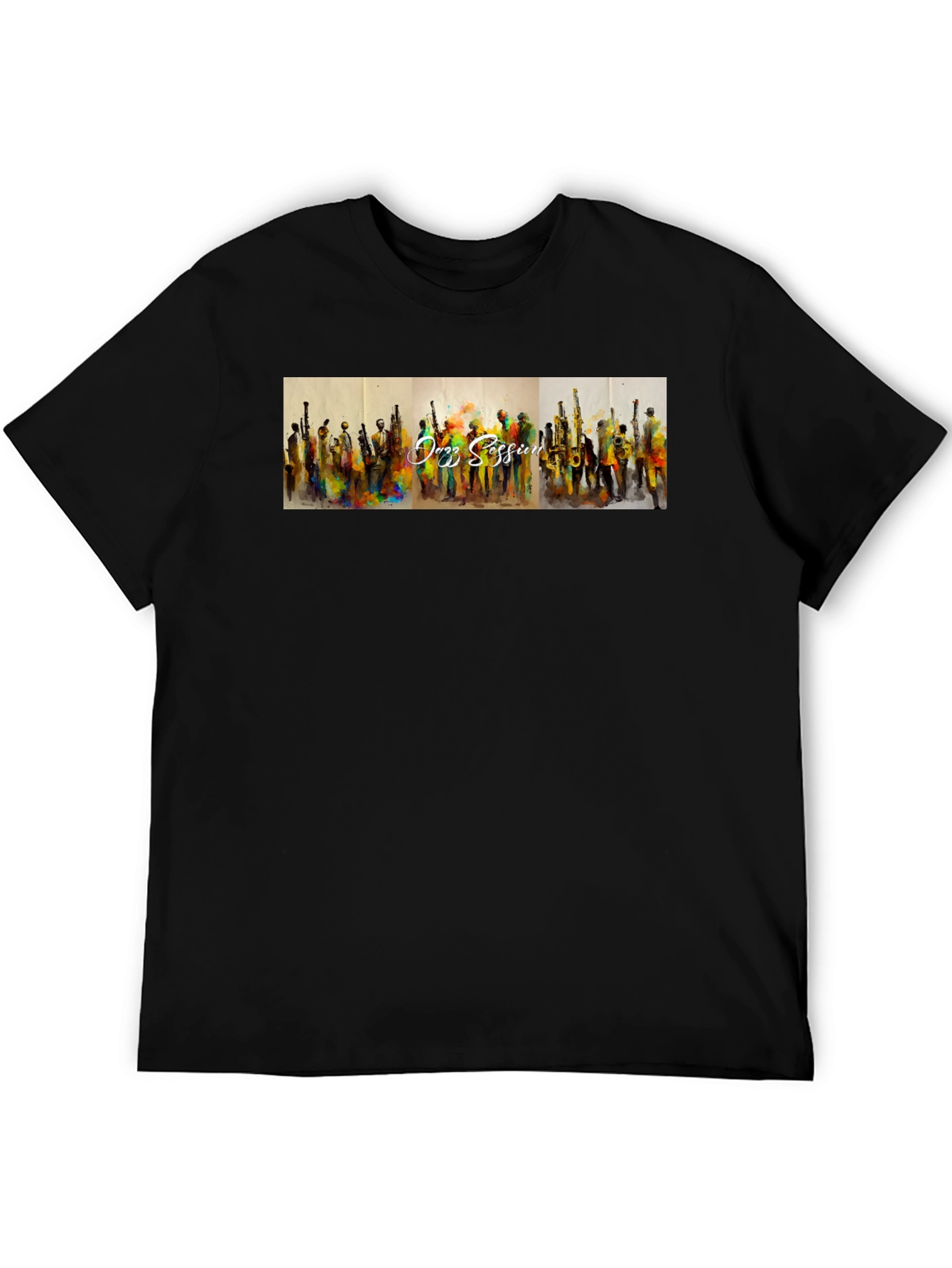 Black Jazz Session Black T-Shirt - Music Lovers view 5