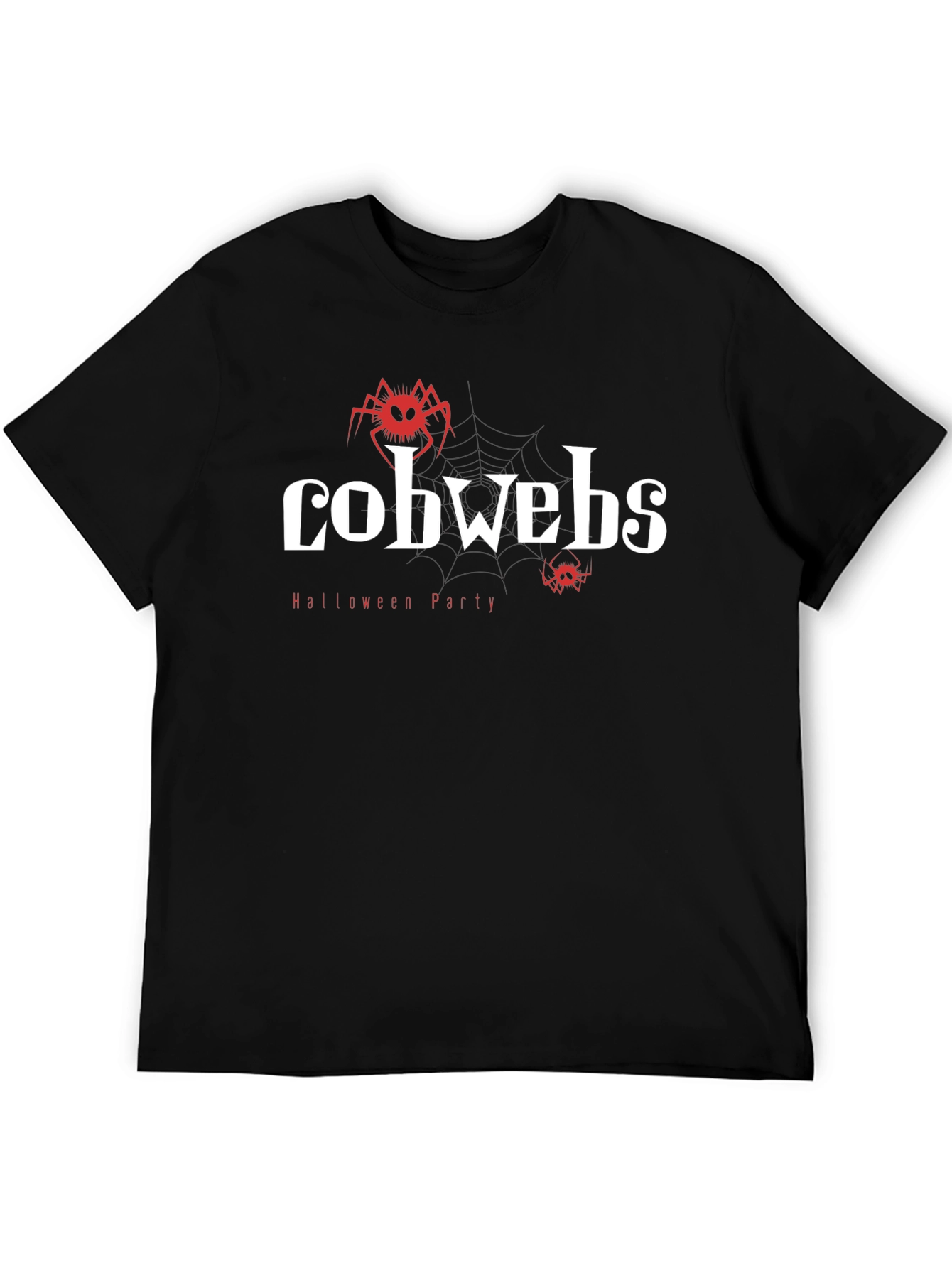 Black Cobwebs Halloween Party Graphic T-Shirt view 5