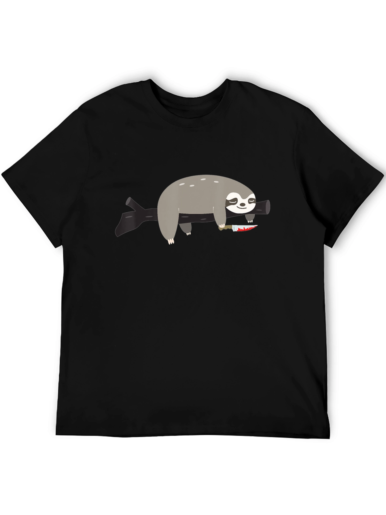 Sloth with Knife Graphic Tee - Funny & Edgy - 5