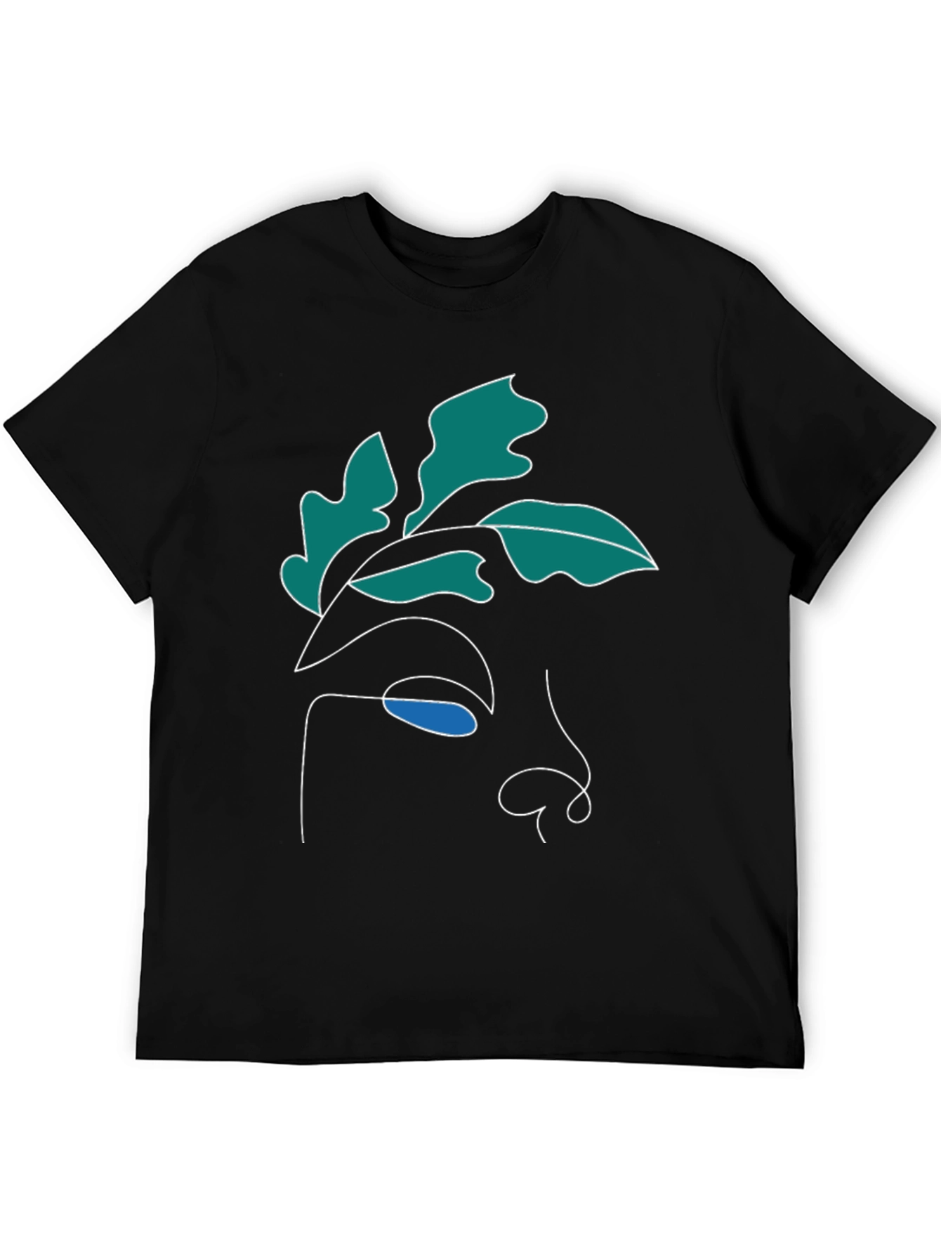 Black Abstract Face Graphic Tee - Modern Art Shirt view 5