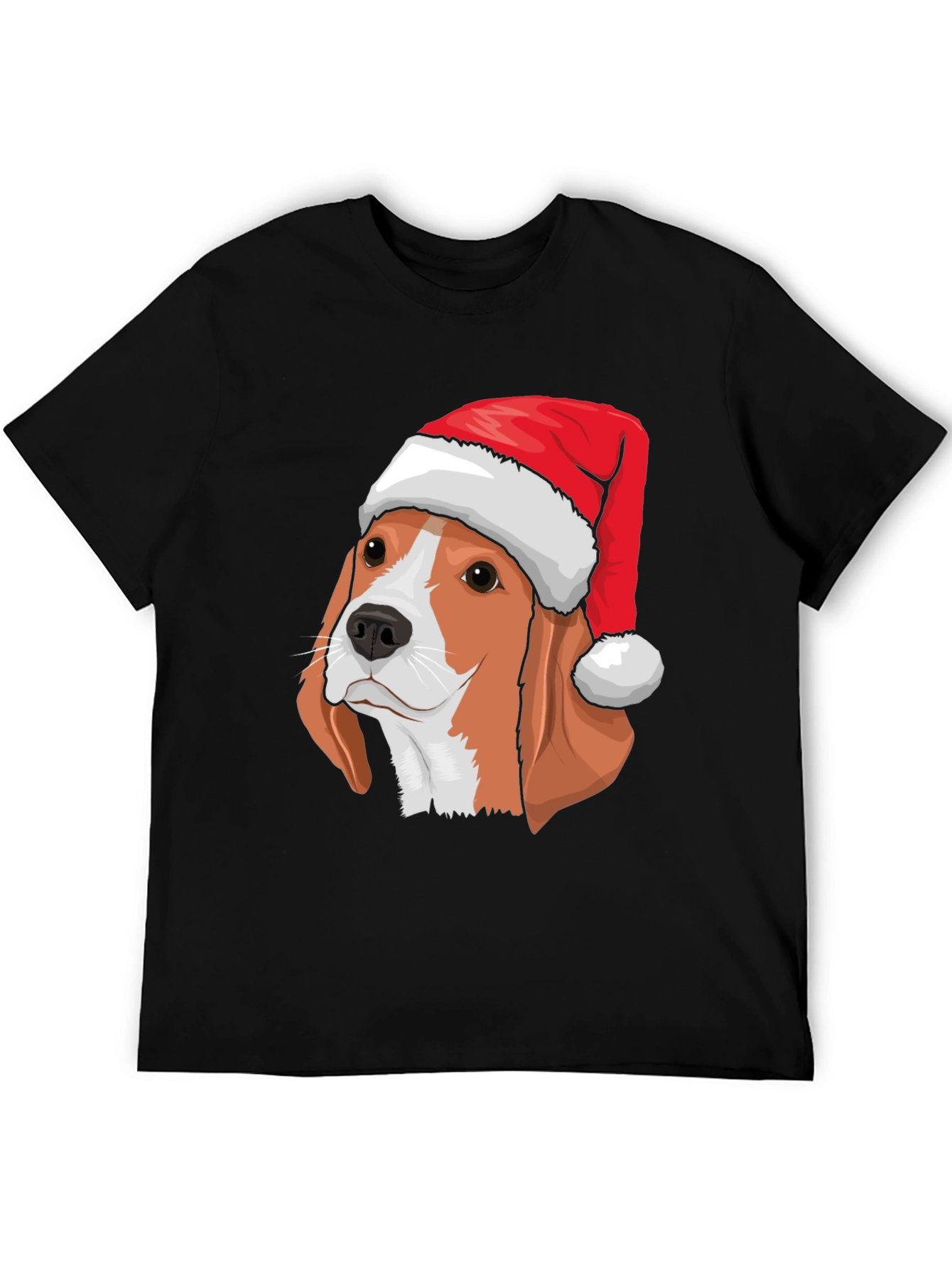Black Festive Beagle Christmas T-Shirt view 5