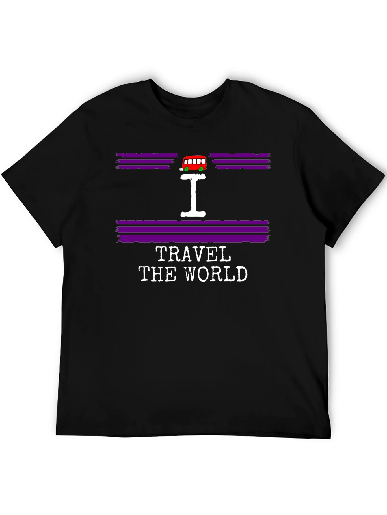 Black Travel the World Graphic T-Shirt - Black view 5