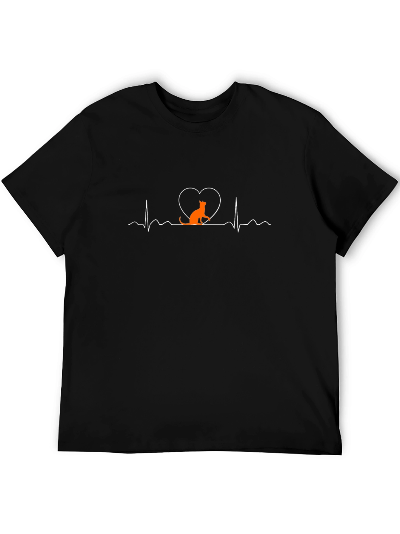 Black Cat Heartbeat Graphic Tee - Black view 5