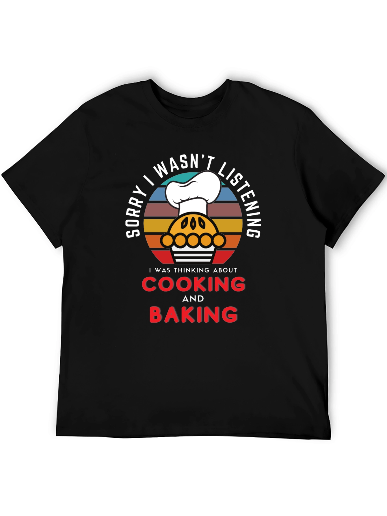 Black Cooking & Baking T-Shirt, Funny Chef Tee view 5