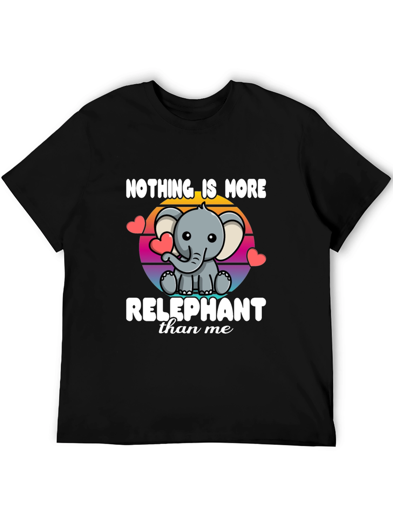 Black Relephant T-Shirt - Cute Elephant Design view 5