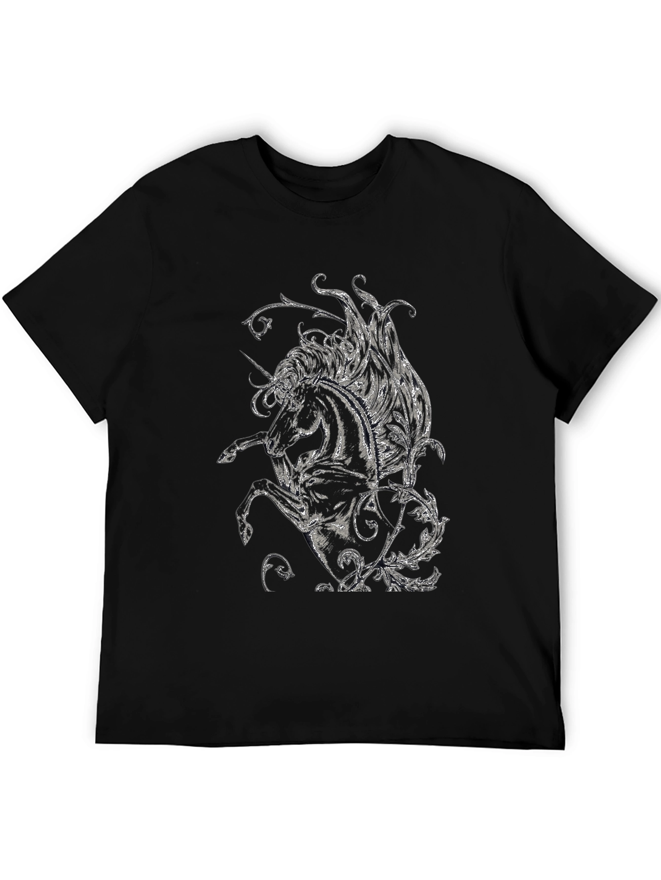 Black Unicorn Graphic Tee - Stylish Black T-Shirt view 5