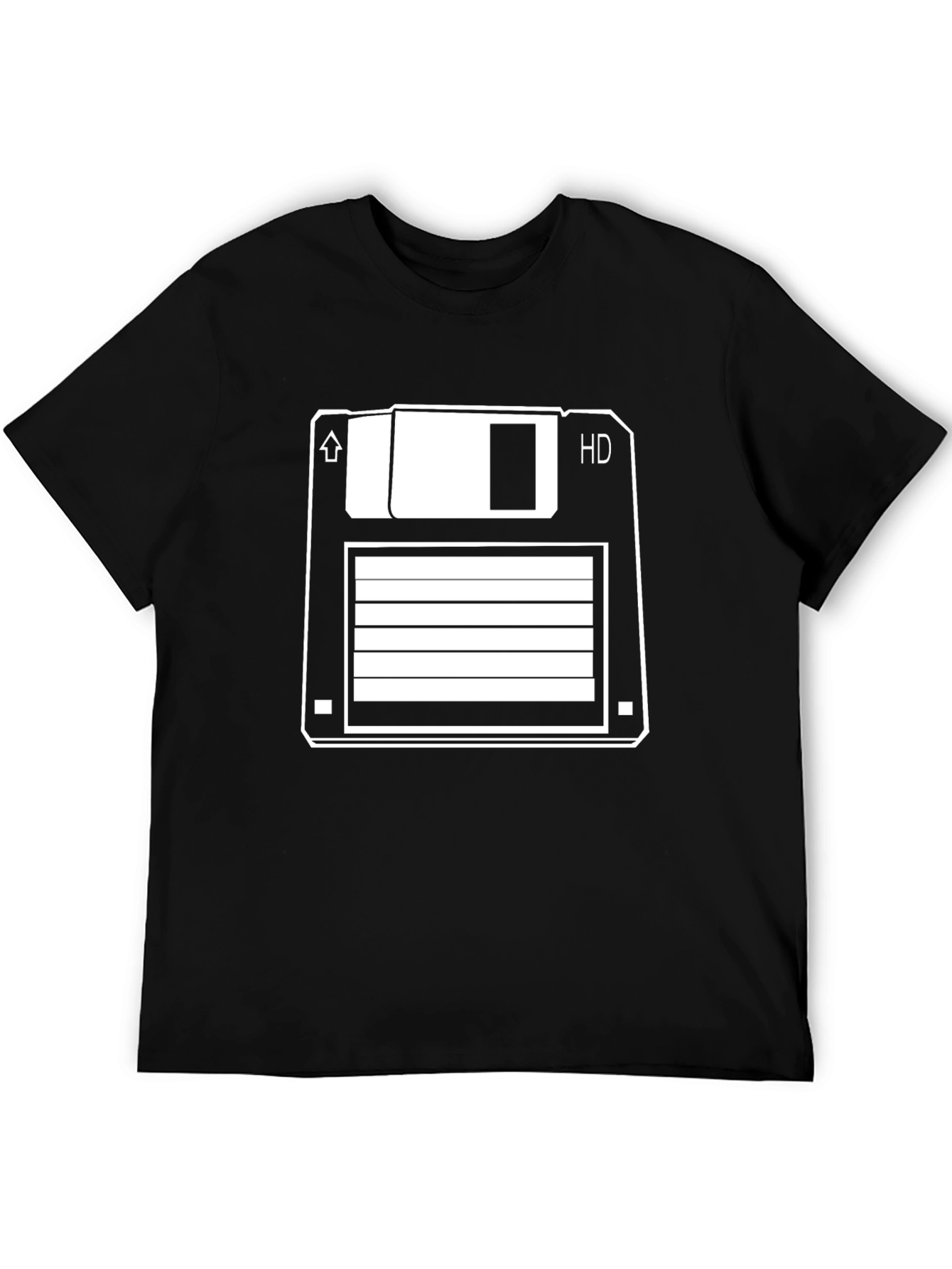Black Retro Floppy Disk T-Shirt - Vintage Tech Style view 5