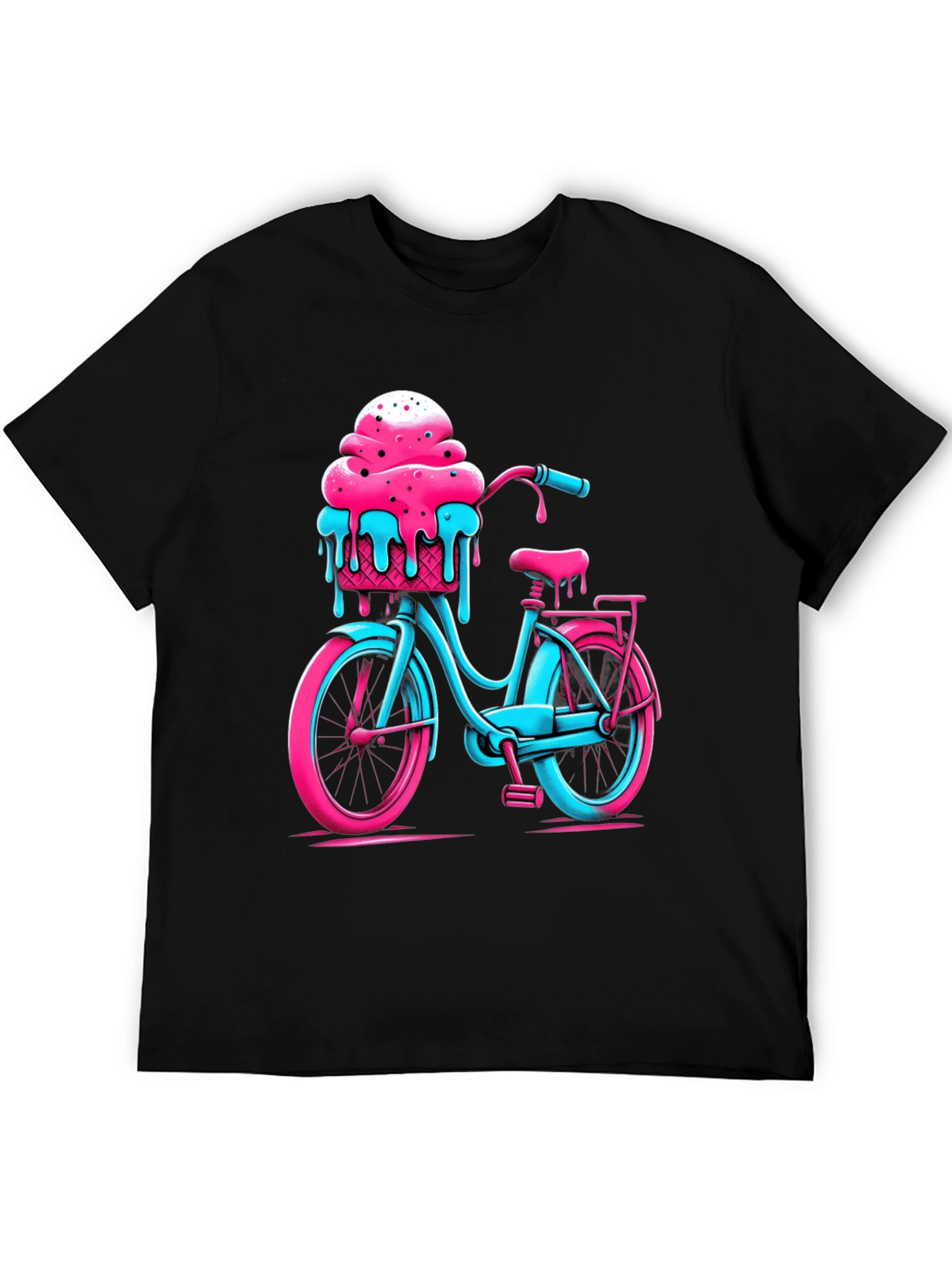 Black Ice Cream Bike Graphic Tee - Cool Summer Vibes view 5