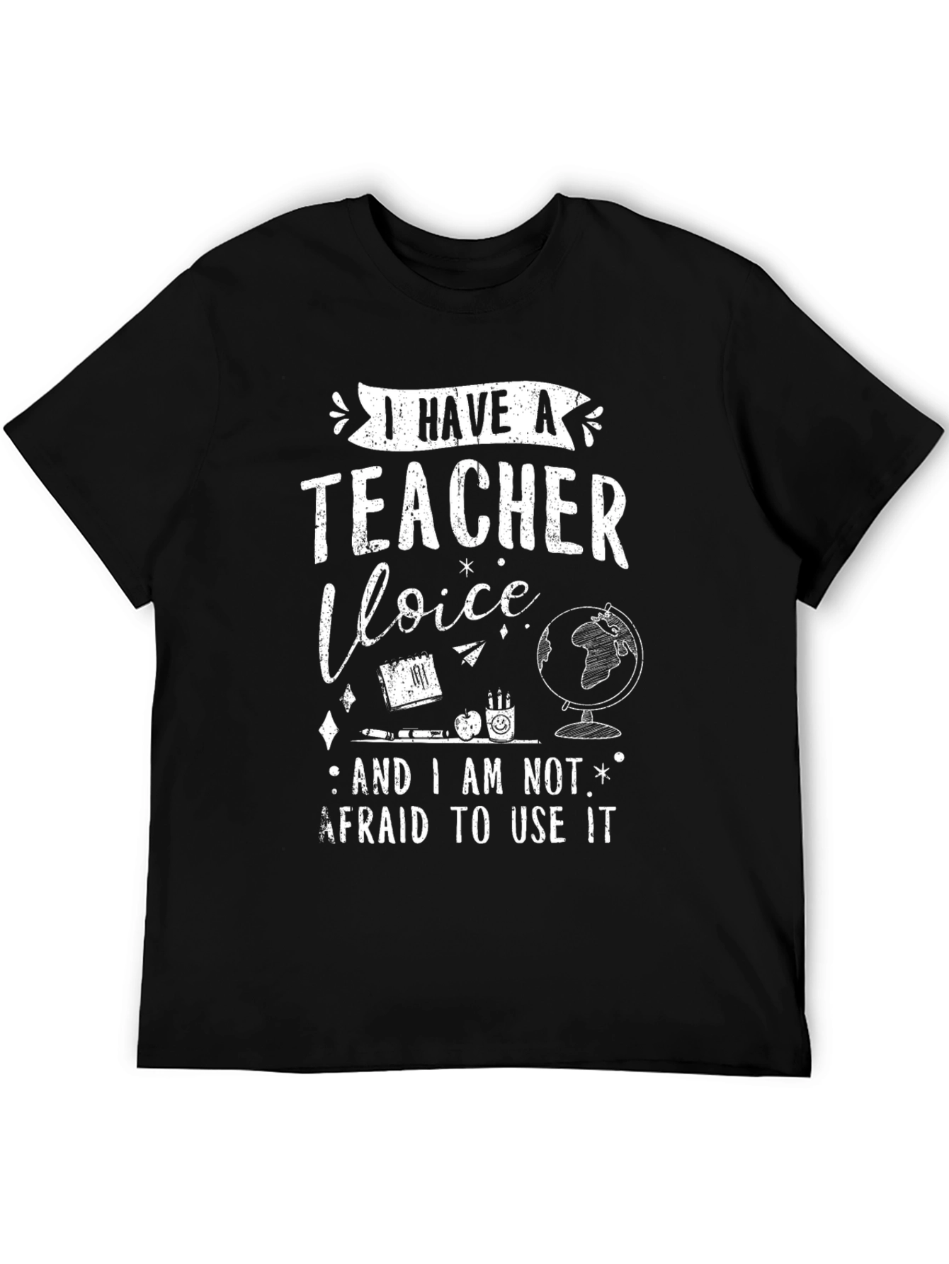 Black I Have A Teacher Voice Black Graphic Tee view 5