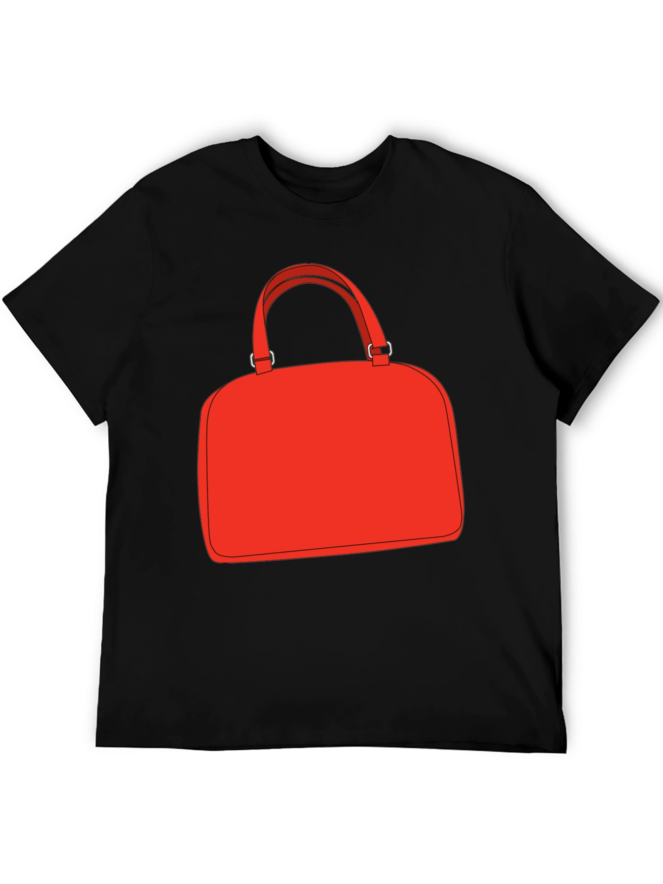 Black Red Bag Graphic Tee - Stylish Black T-Shirt view 5