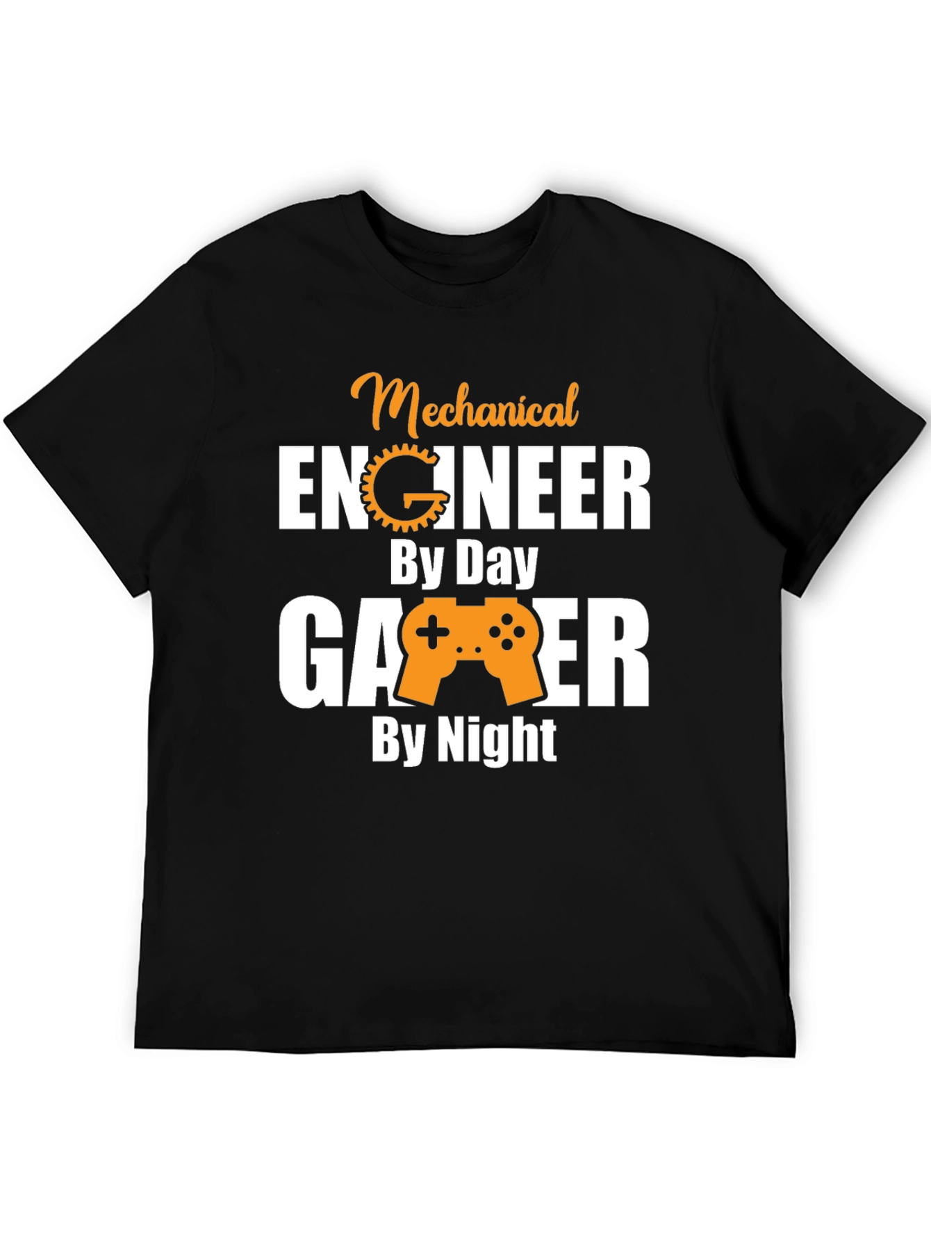 Black Mechanical Engineer Gamer T-Shirt - Black view 5
