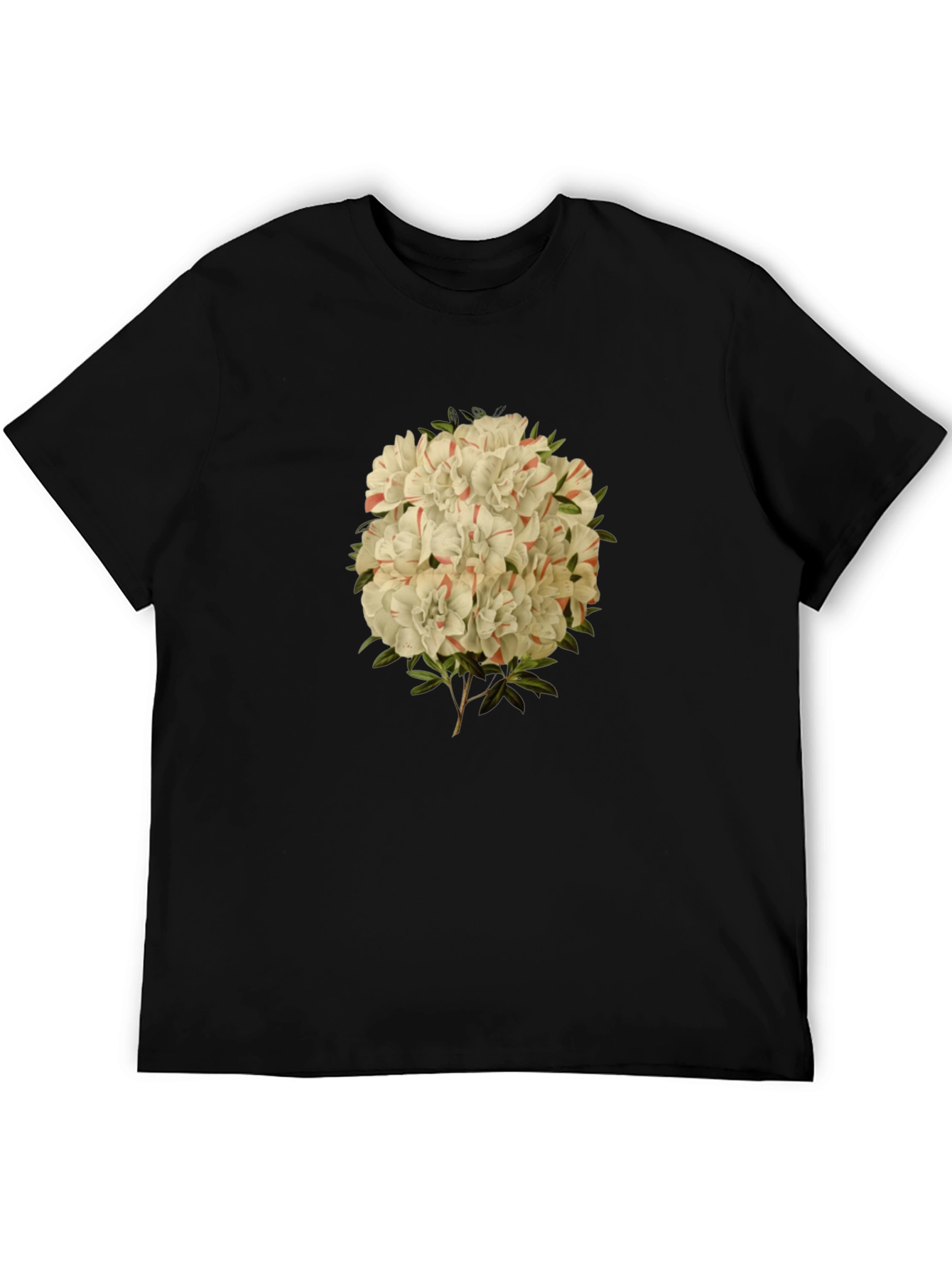 Black Floral Print Graphic Tee - Black Casual T-Shirt view 5