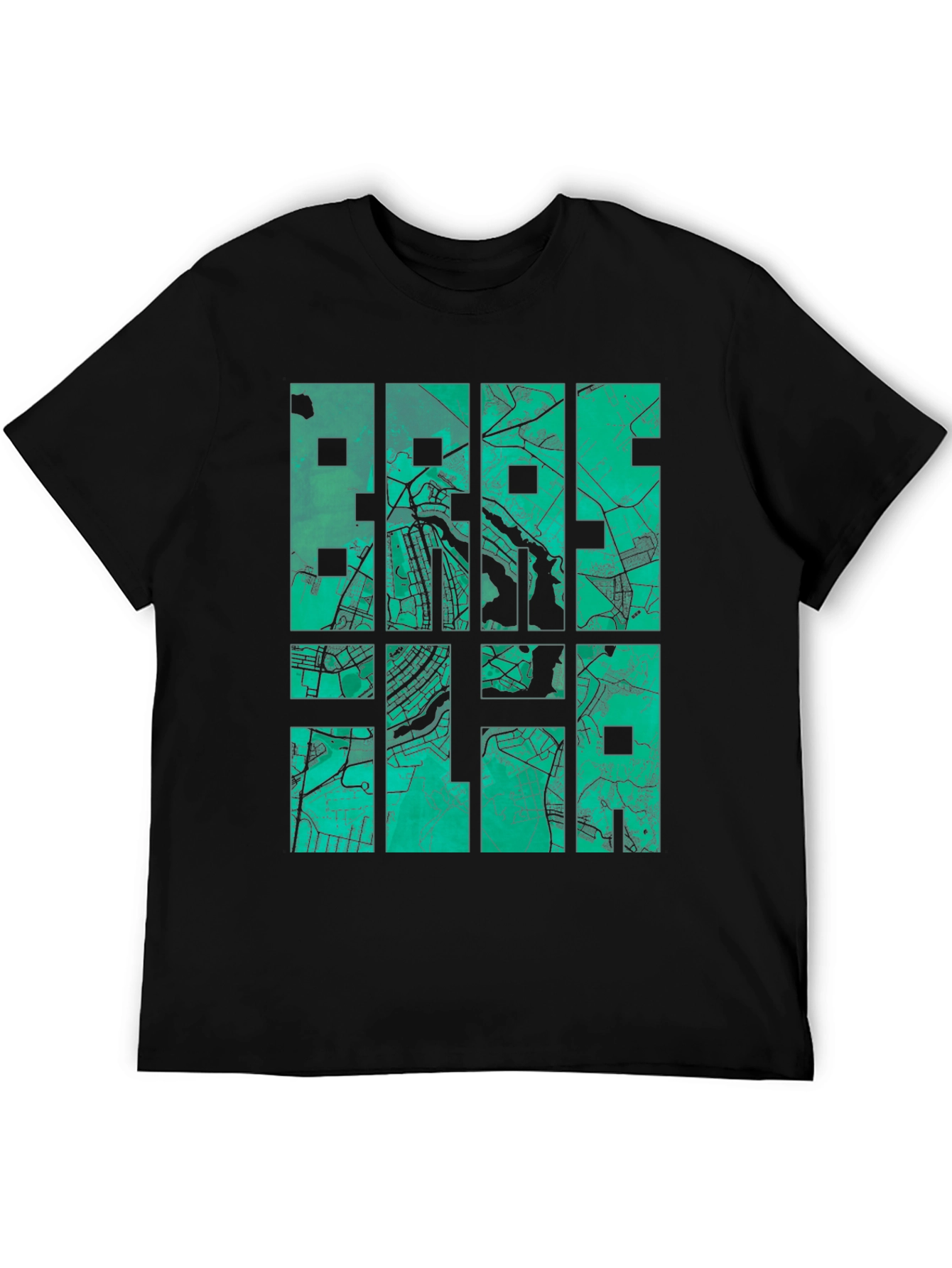 Black Brasilia Map T-Shirt - Stylish Cityscape Design view 5