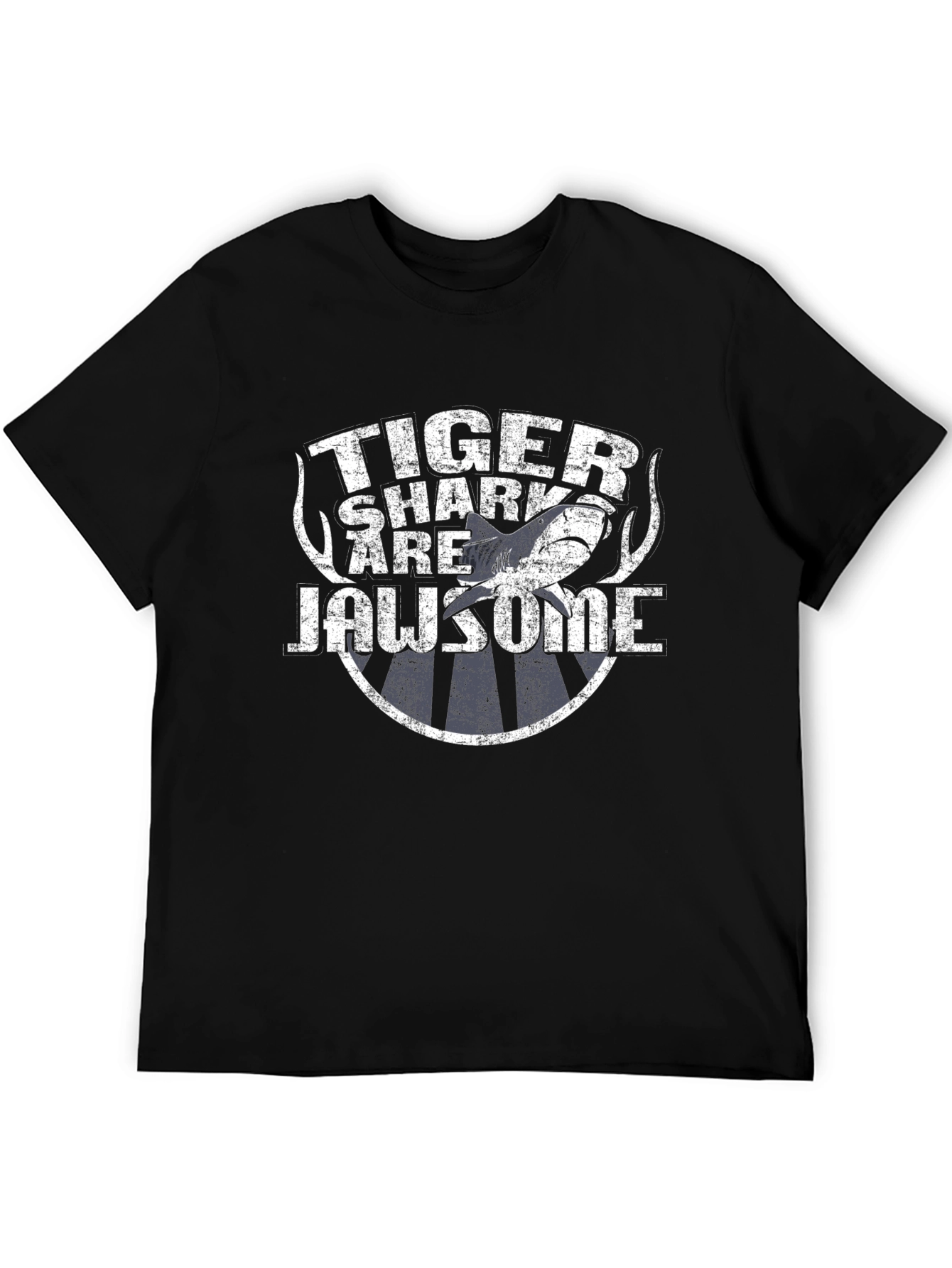 Black Tiger Shark Jawsome Graphic T-Shirt - Black view 5