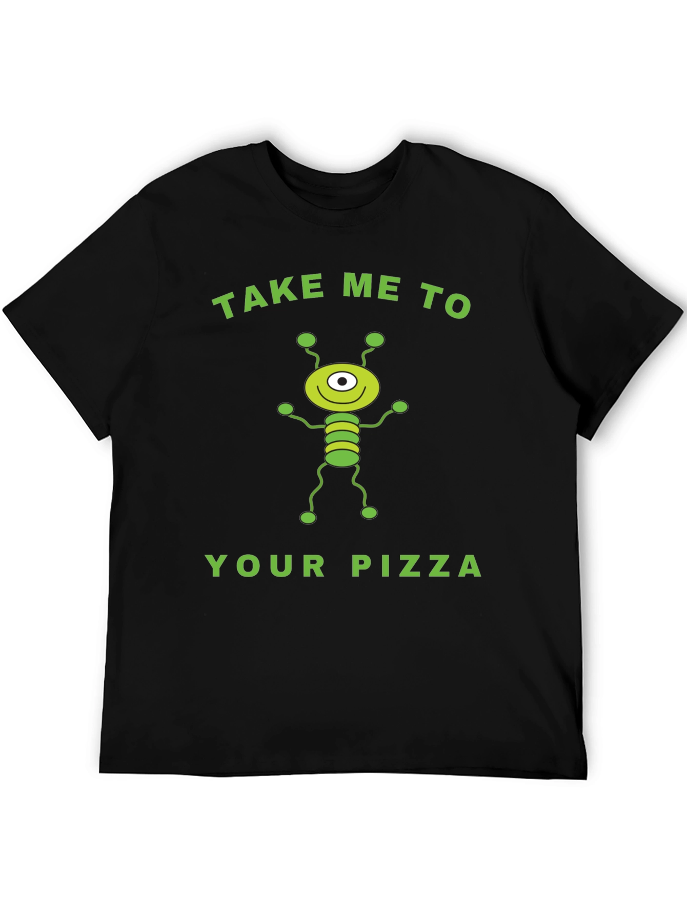 Black Alien Pizza Graphic Tee - Fun & Unique! view 5