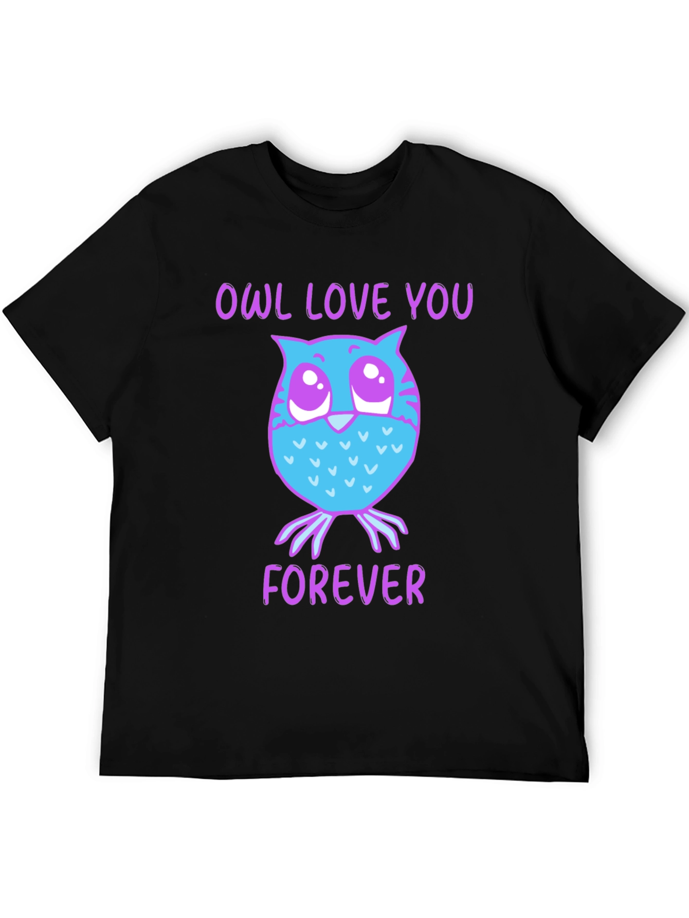 Black Owl Love You Forever Graphic T-Shirt view 5