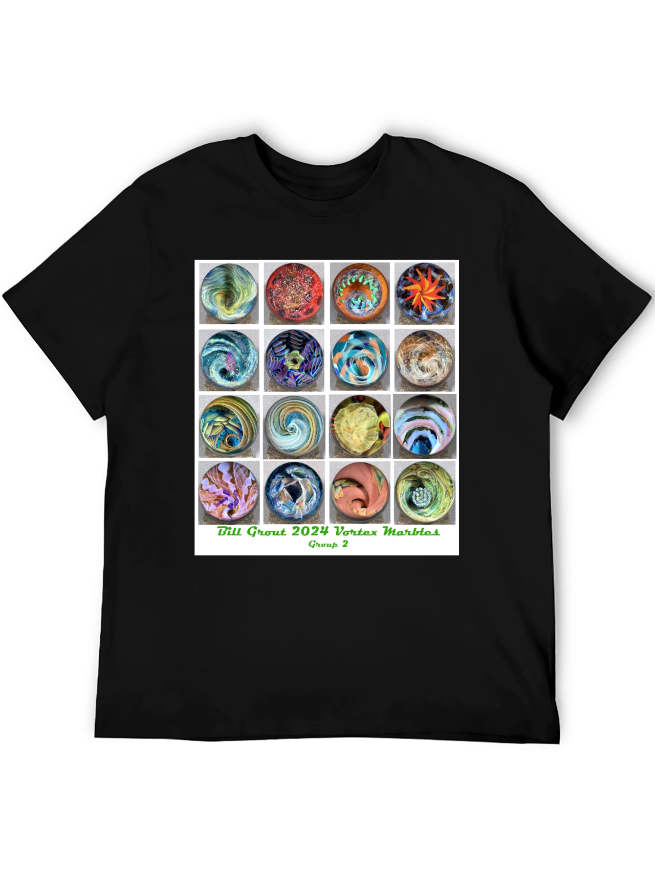 Black Vortex Marbles Graphic T-Shirt view 5