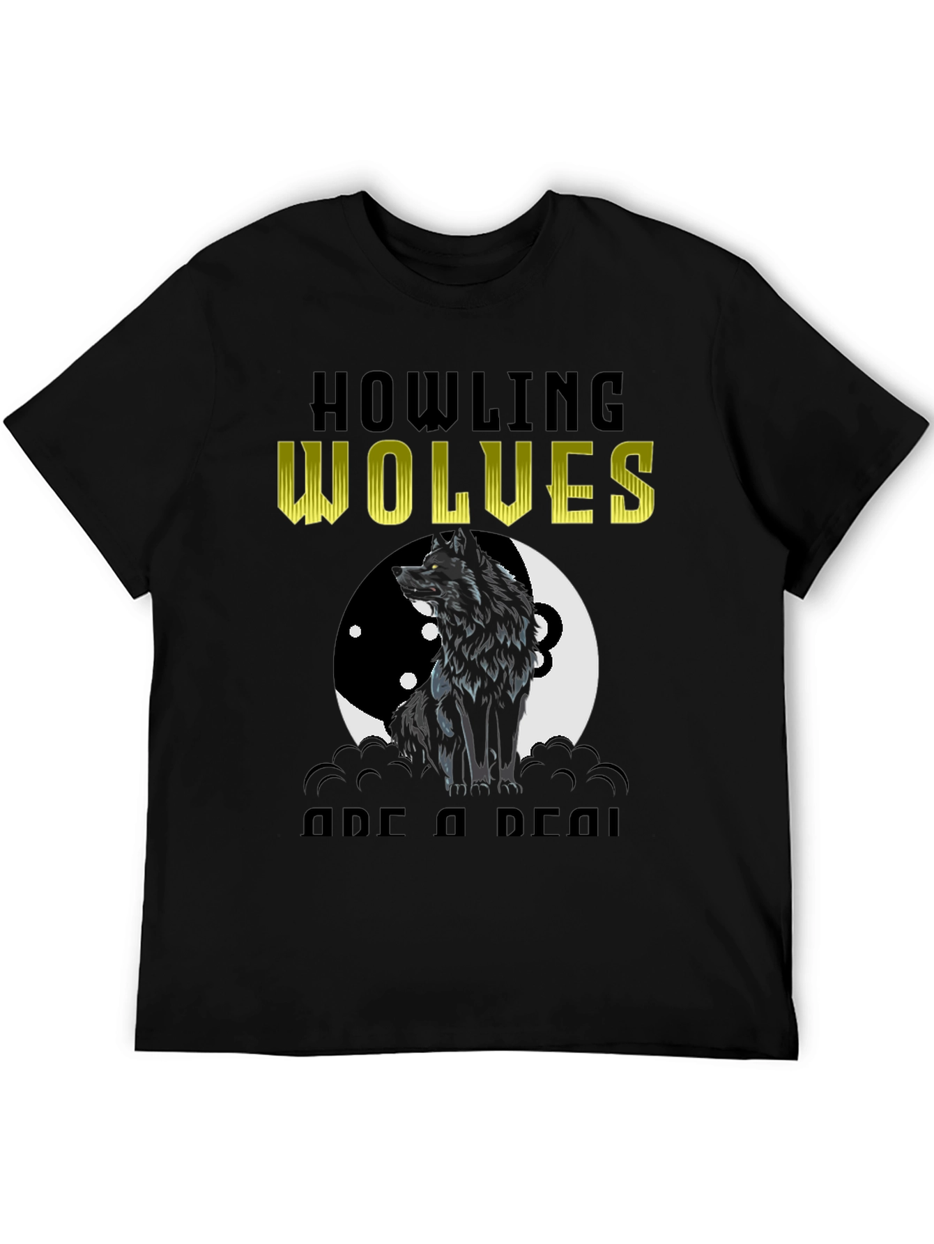 Black Howling Wolves Graphic Tee - Black T-Shirt view 5