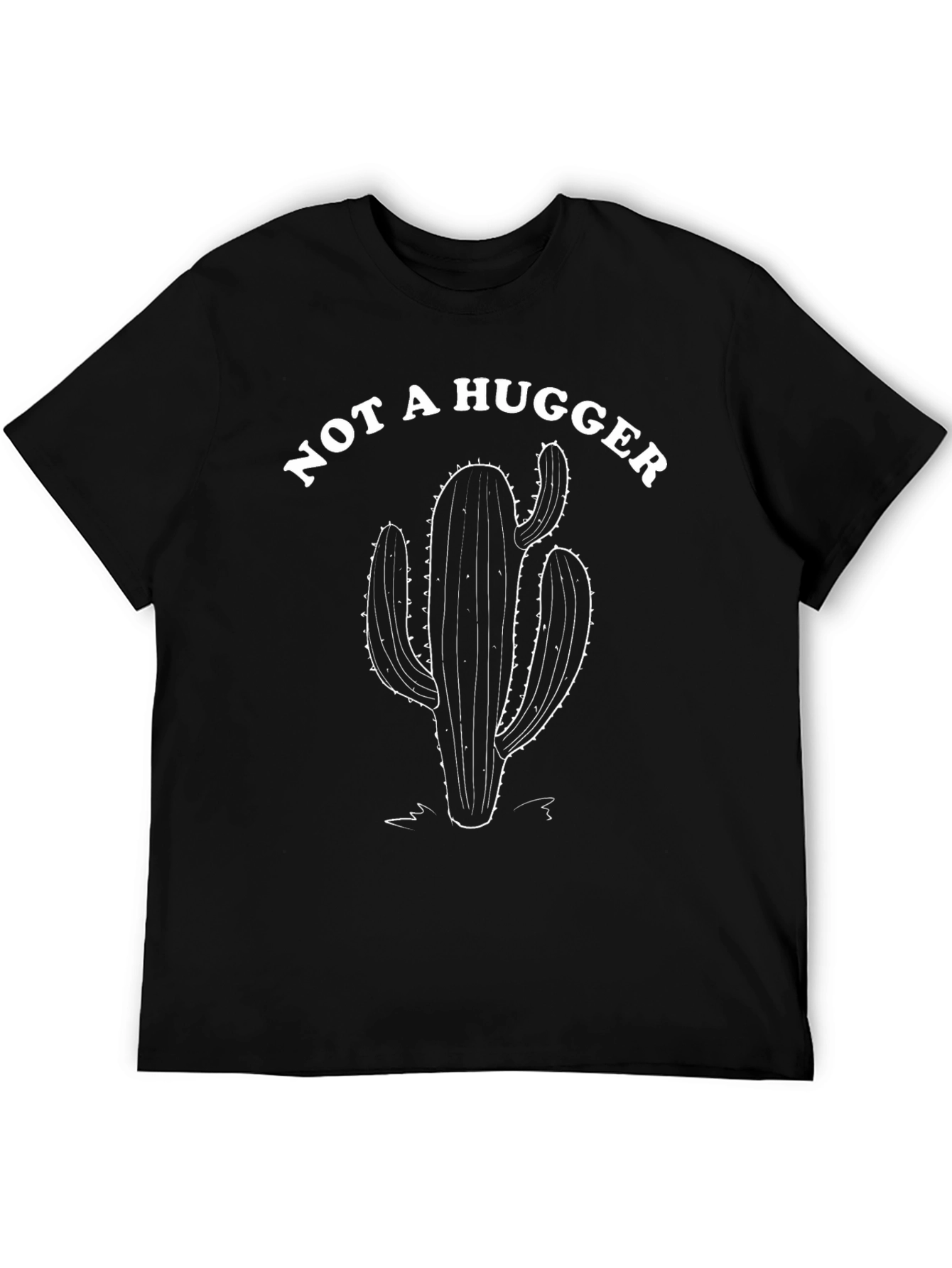 Black Not a Hugger Cactus Graphic Tee - Black Cotton Blend view 5