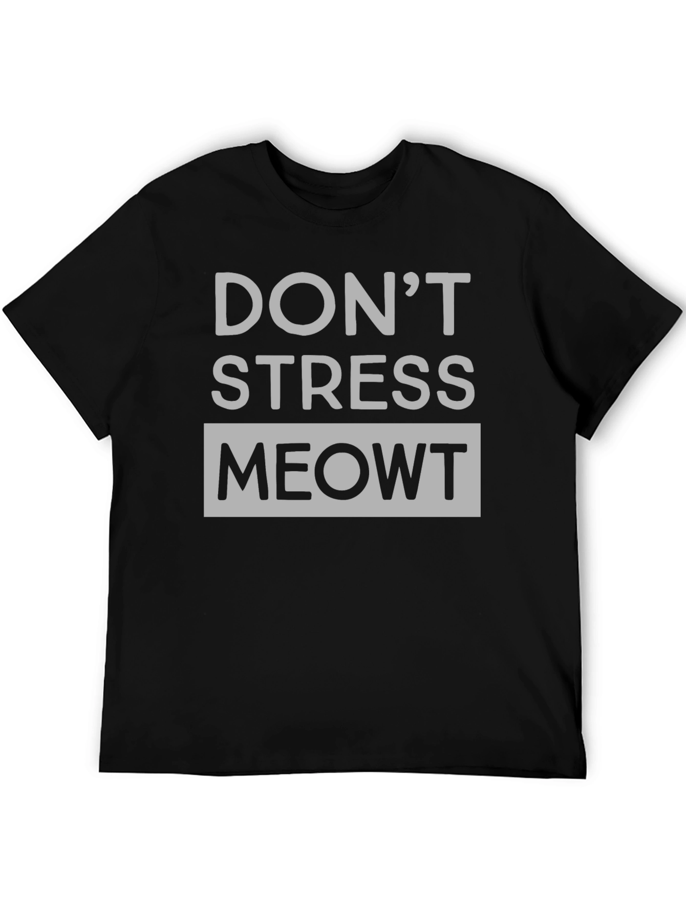 Black Don't Stress Meowt Black Graphic Tee view 5