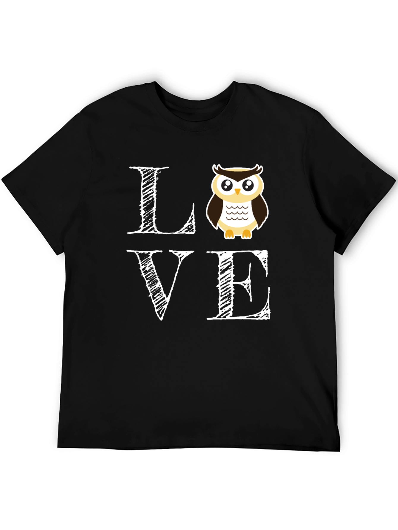 Black Owl Love T-Shirt - Cute Graphic Tee view 5