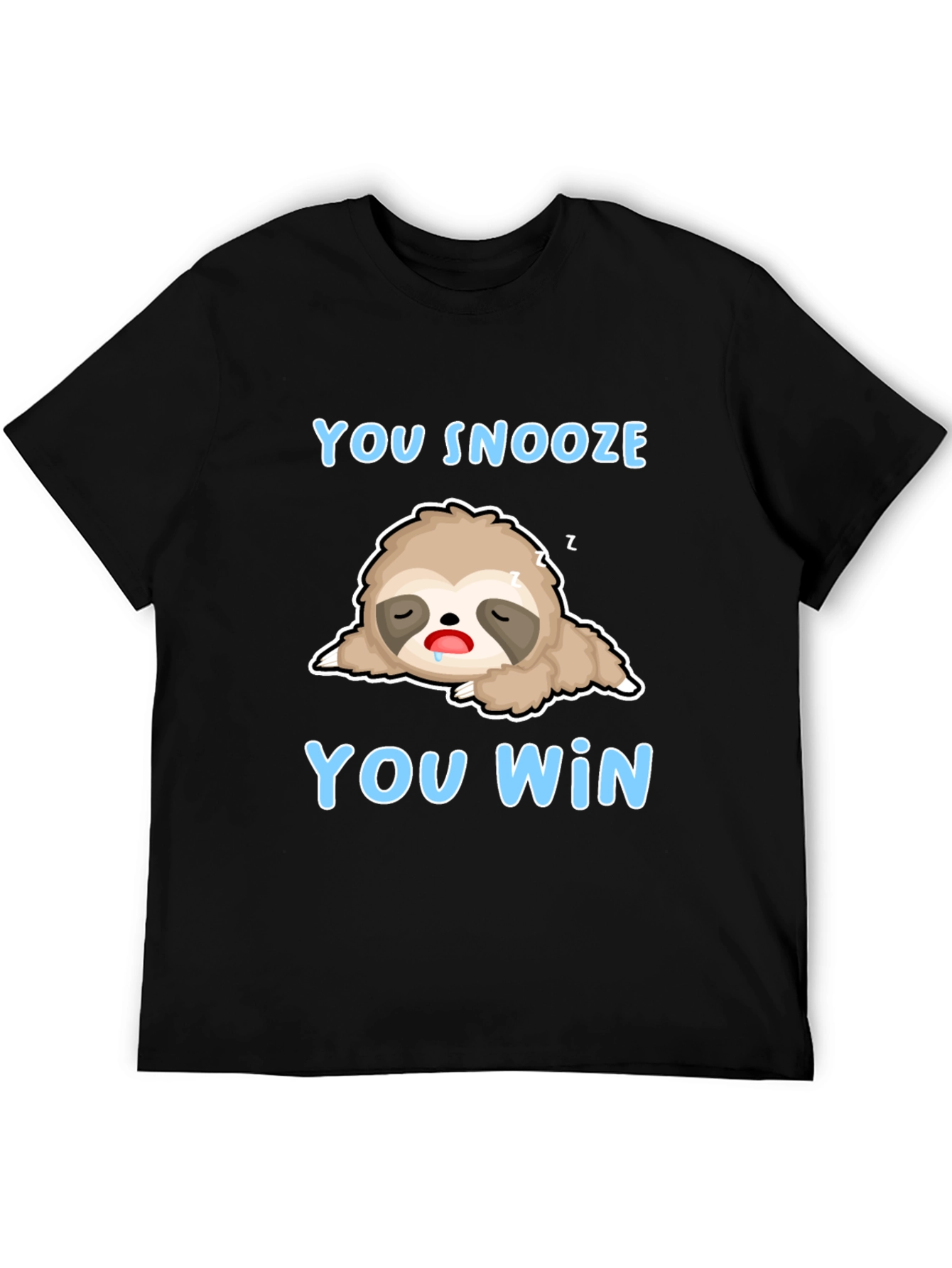 Black You Snooze You Win Sloth T-Shirt view 5