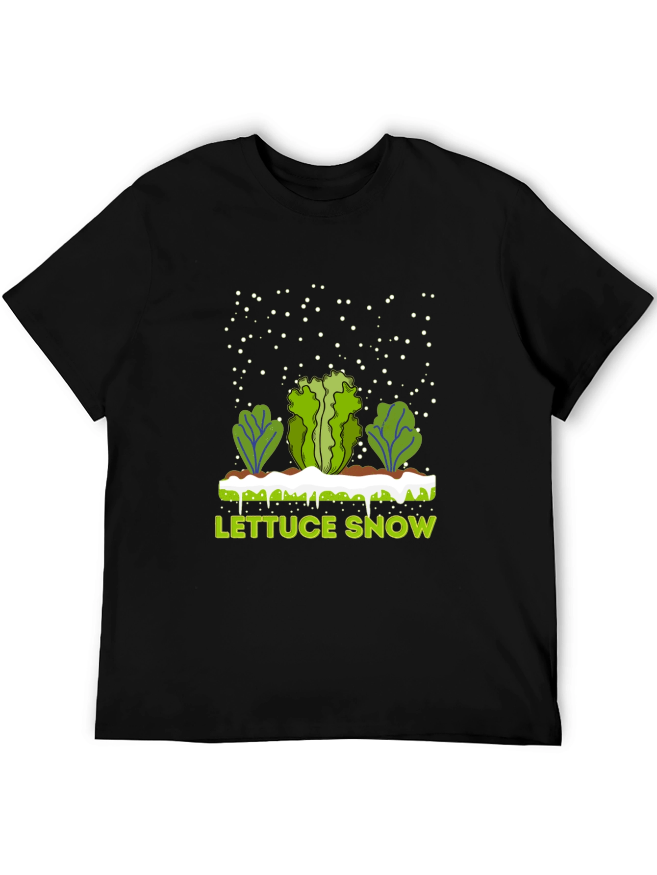 Black Lettuce Snow Novelty Graphic T-Shirt view 5