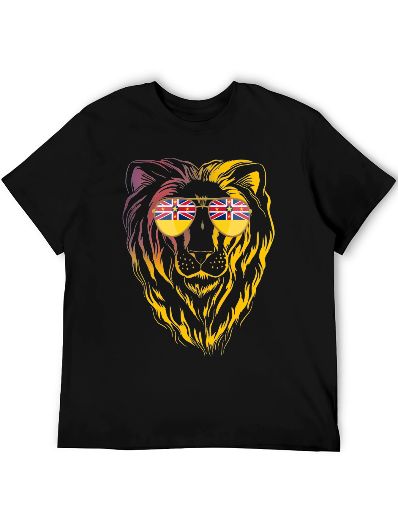 Black Lion Sunglasses Graphic Tee - Cool & Unique Design view 5