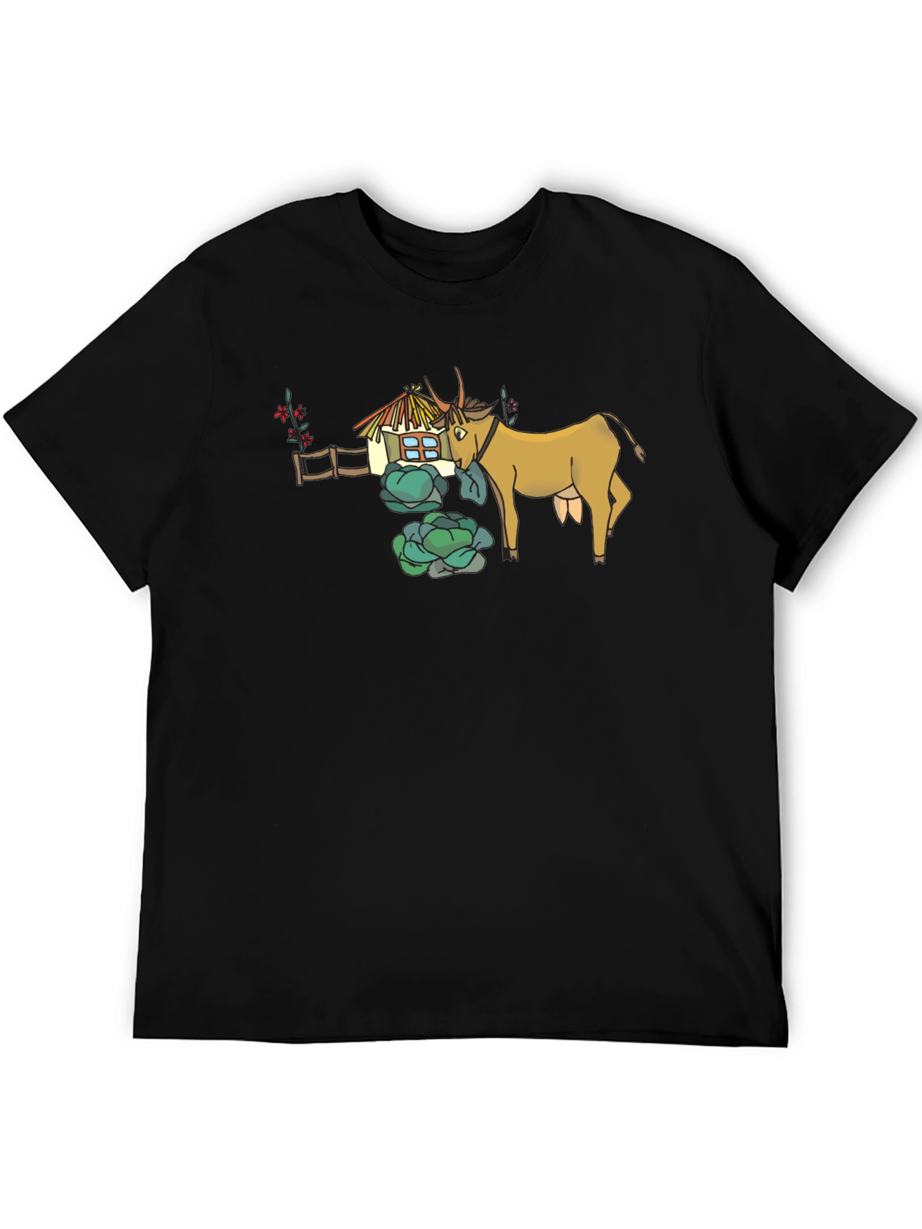 Black Quirky Cow & Farmhouse Graphic Tee - Black view 5
