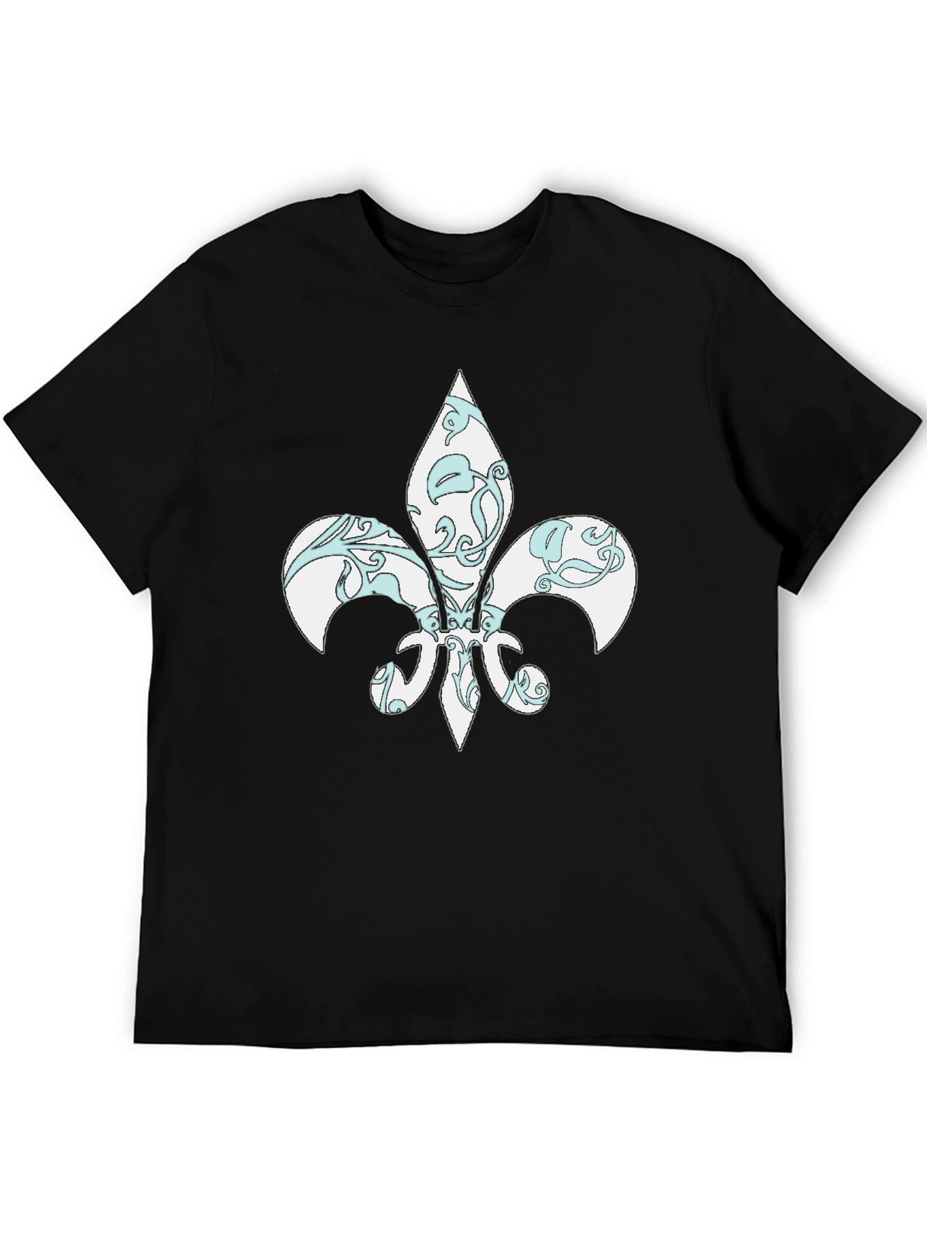 Black Black T-Shirt with Fleur-de-Lis Design view 5