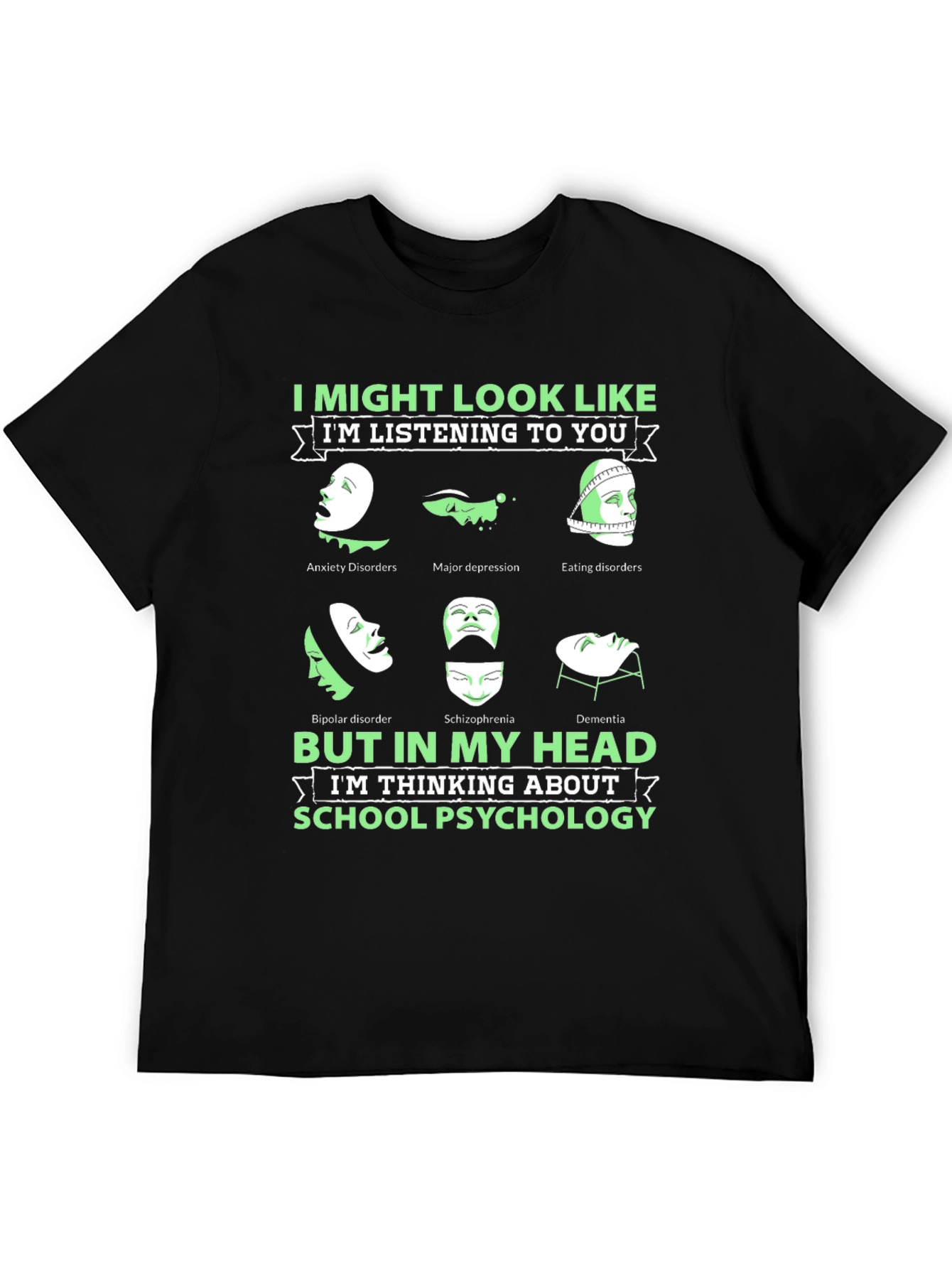 Black School Psychology Mental Health T-Shirt view 5
