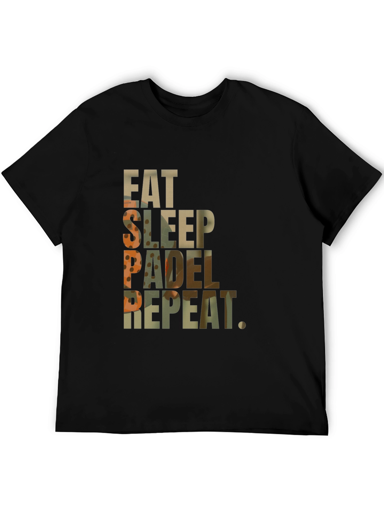Black Eat Sleep Padel Repeat Black Graphic T-Shirt view 5