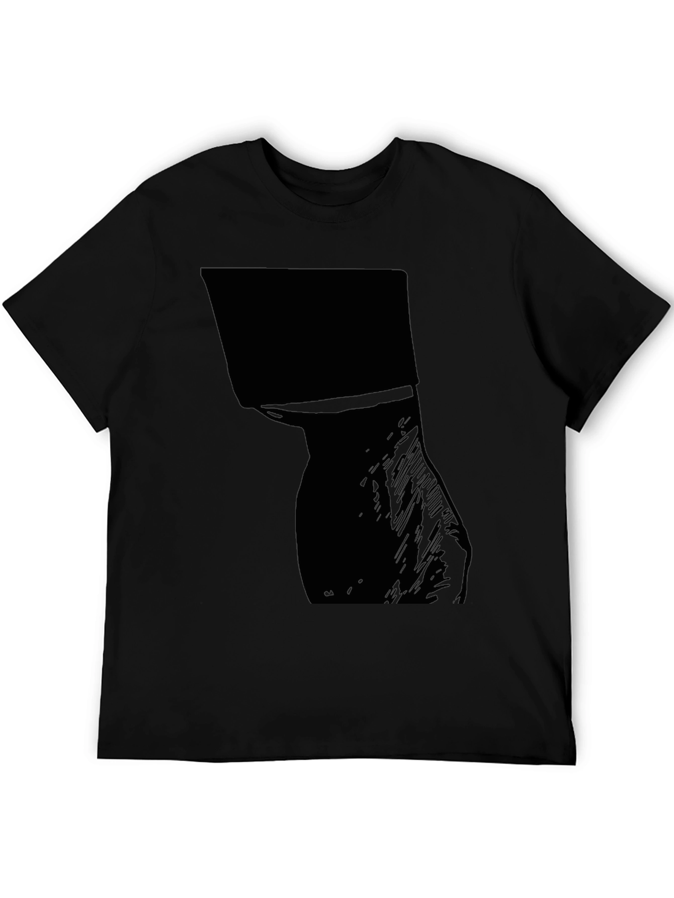 Black Men's Graphic Tee - Abstract Silhouette Design view 5