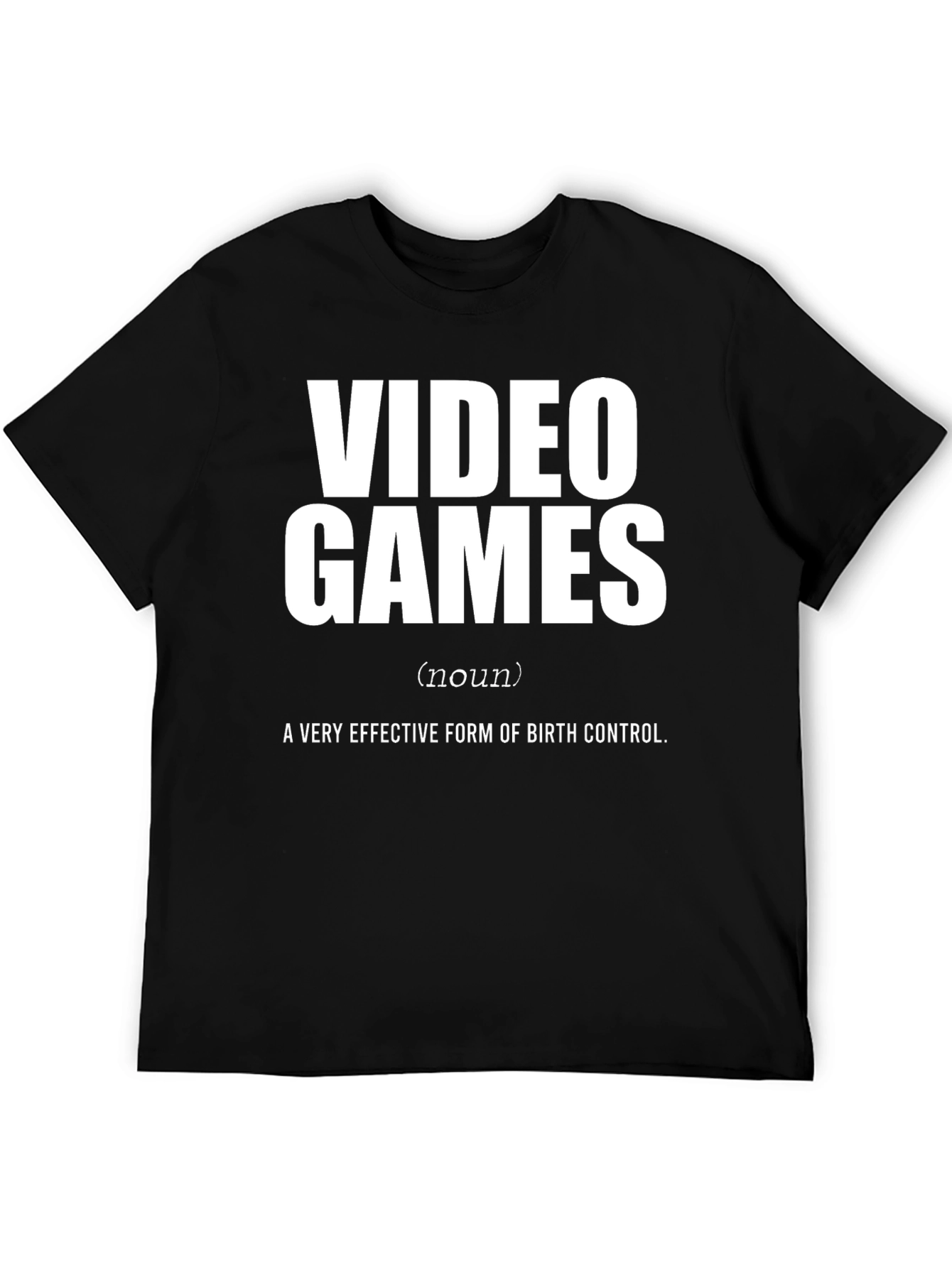 Black Funny Gamer Tee - Video Games Birth Control T-Shirt view 5