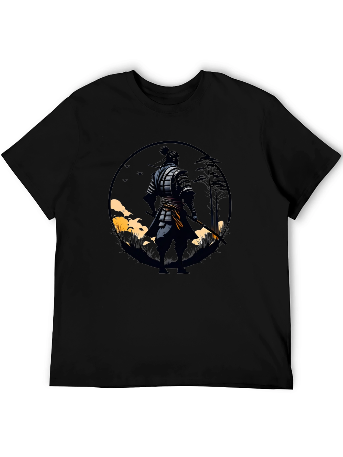 Black Samurai Warrior Graphic Tee - Stylish Black T-Shirt view 5