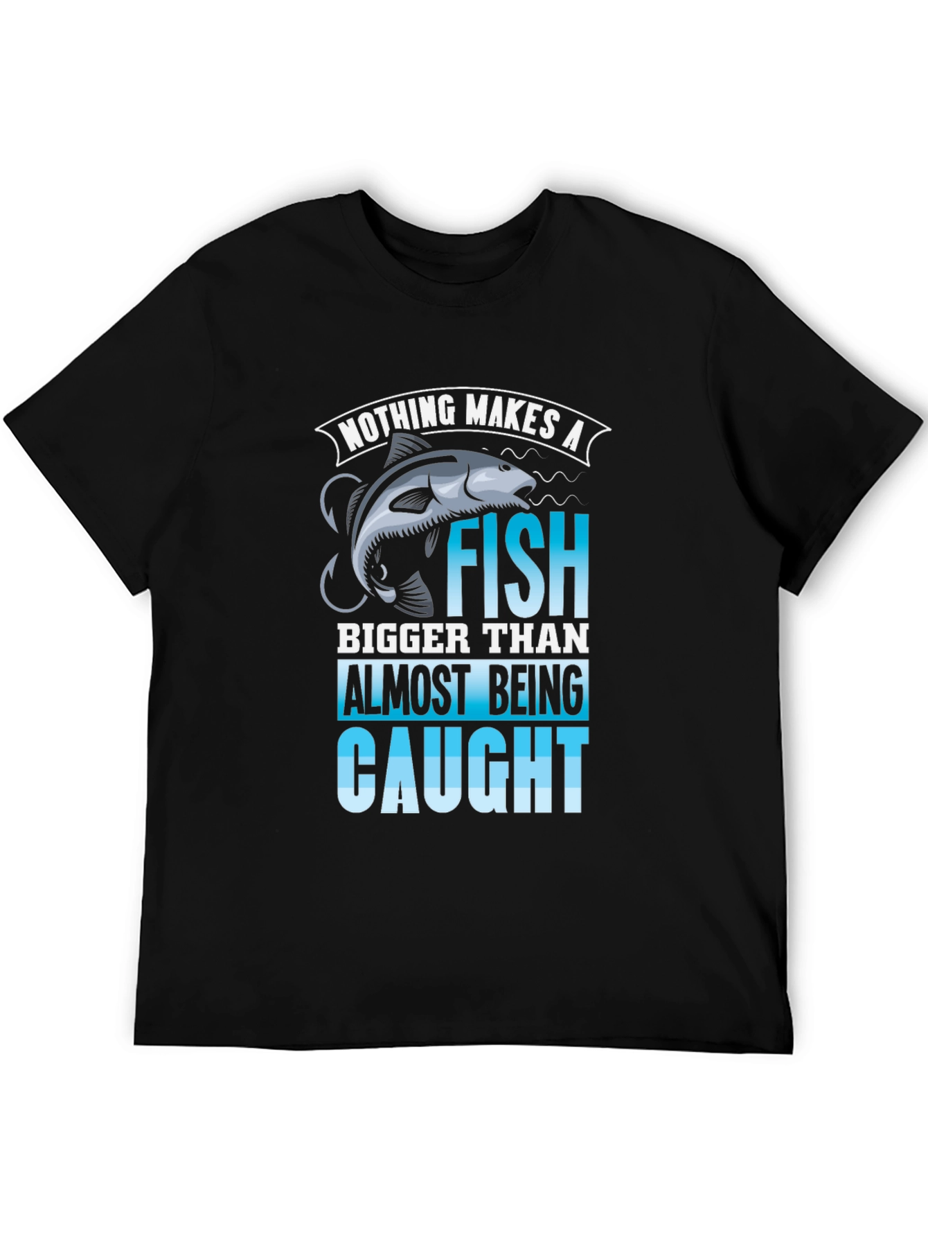 Black Fishing T-Shirt: Nothing Makes a Fish Bigger view 5
