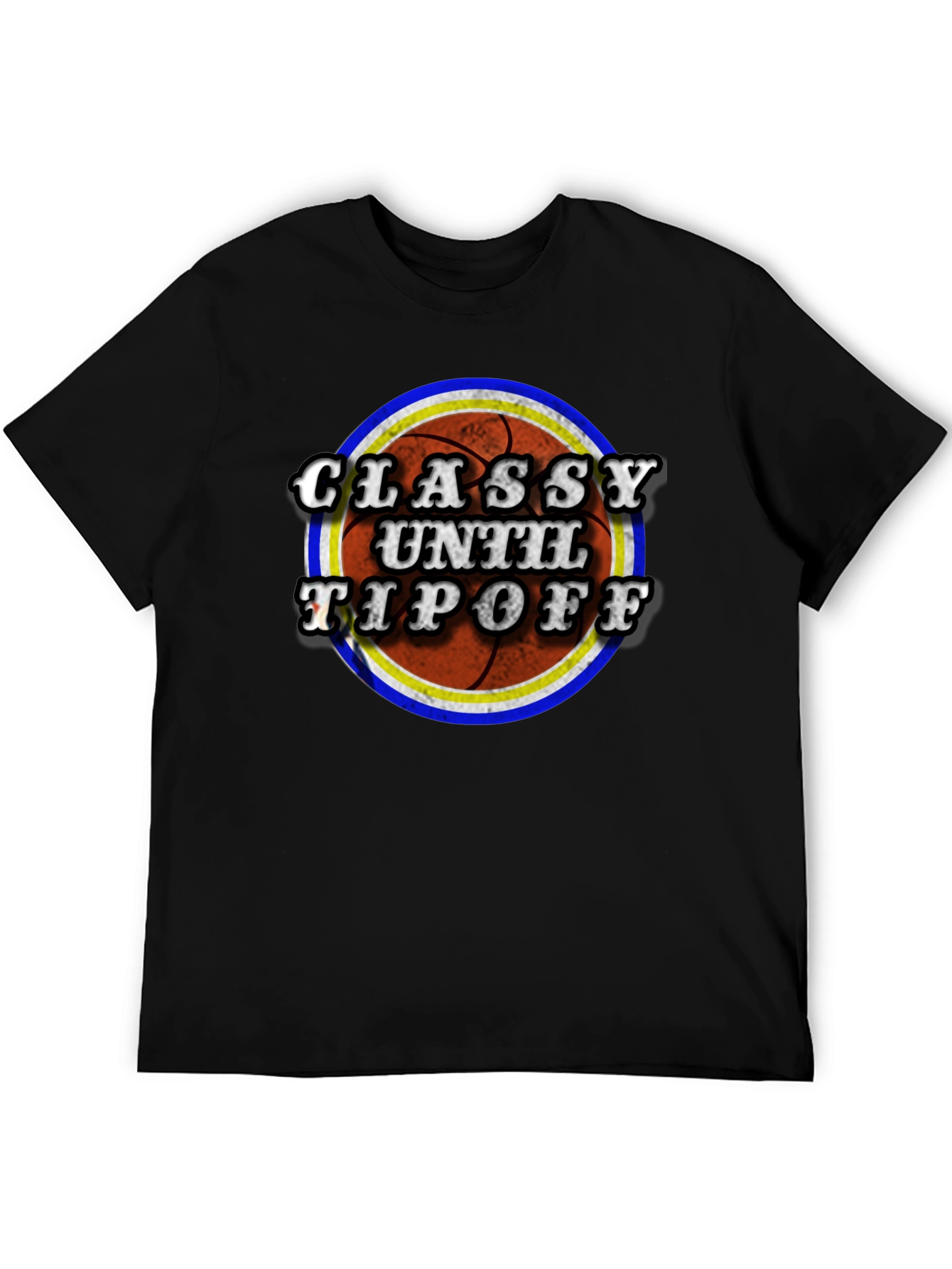 Black Classy Until Tipoff Basketball Graphic Tee view 5